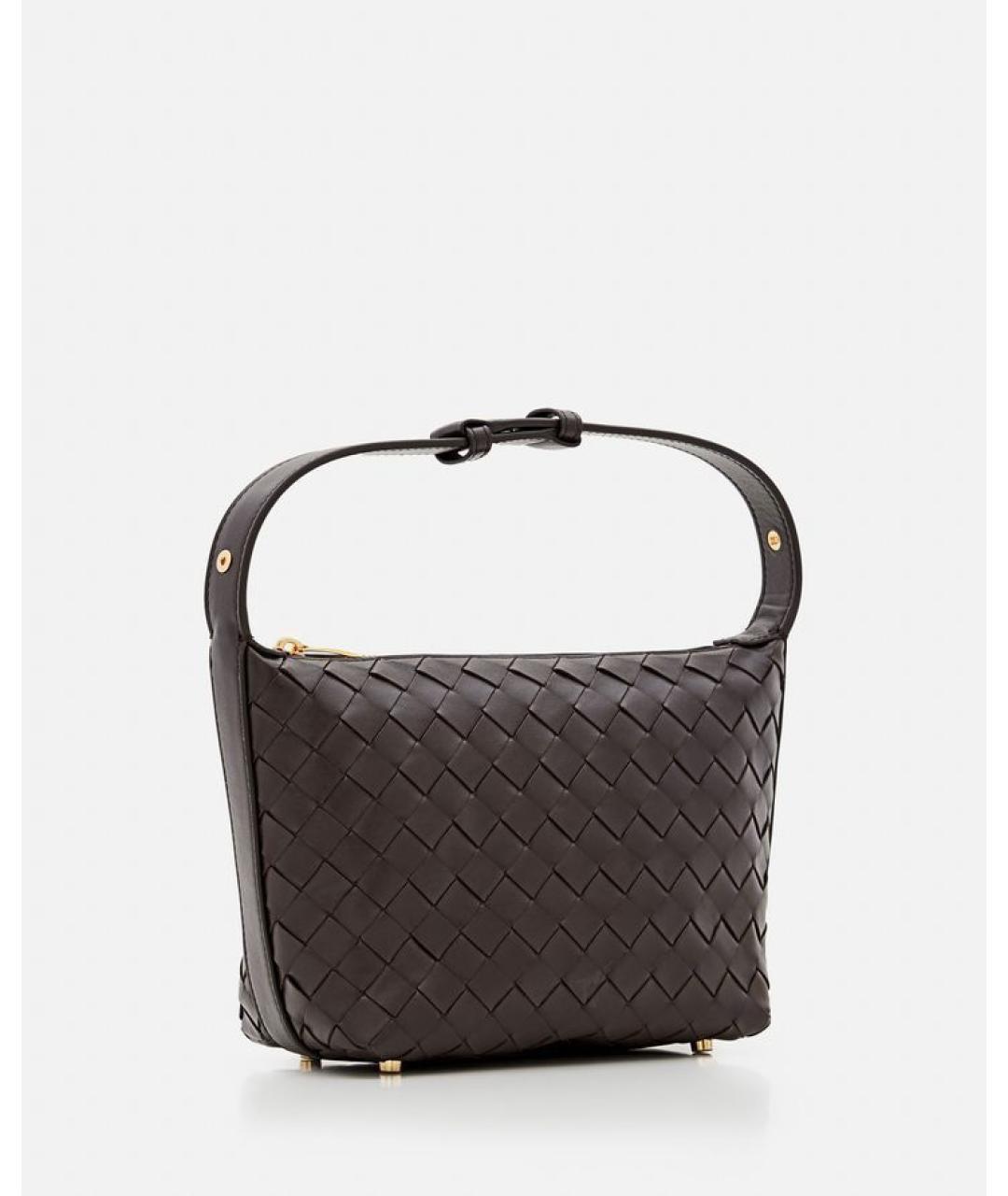 BOTTEGA VENETA Коричневая кожаная сумка с короткими ручками, фото 4