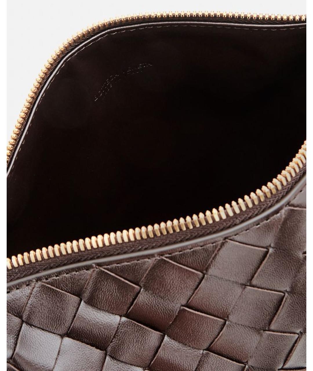 BOTTEGA VENETA Коричневая кожаная сумка с короткими ручками, фото 5