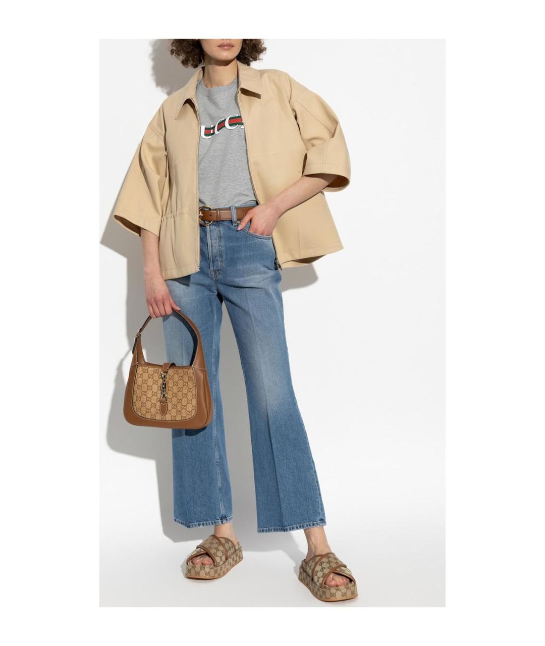 GUCCI Синие хлопковые прямые джинсы, фото 2