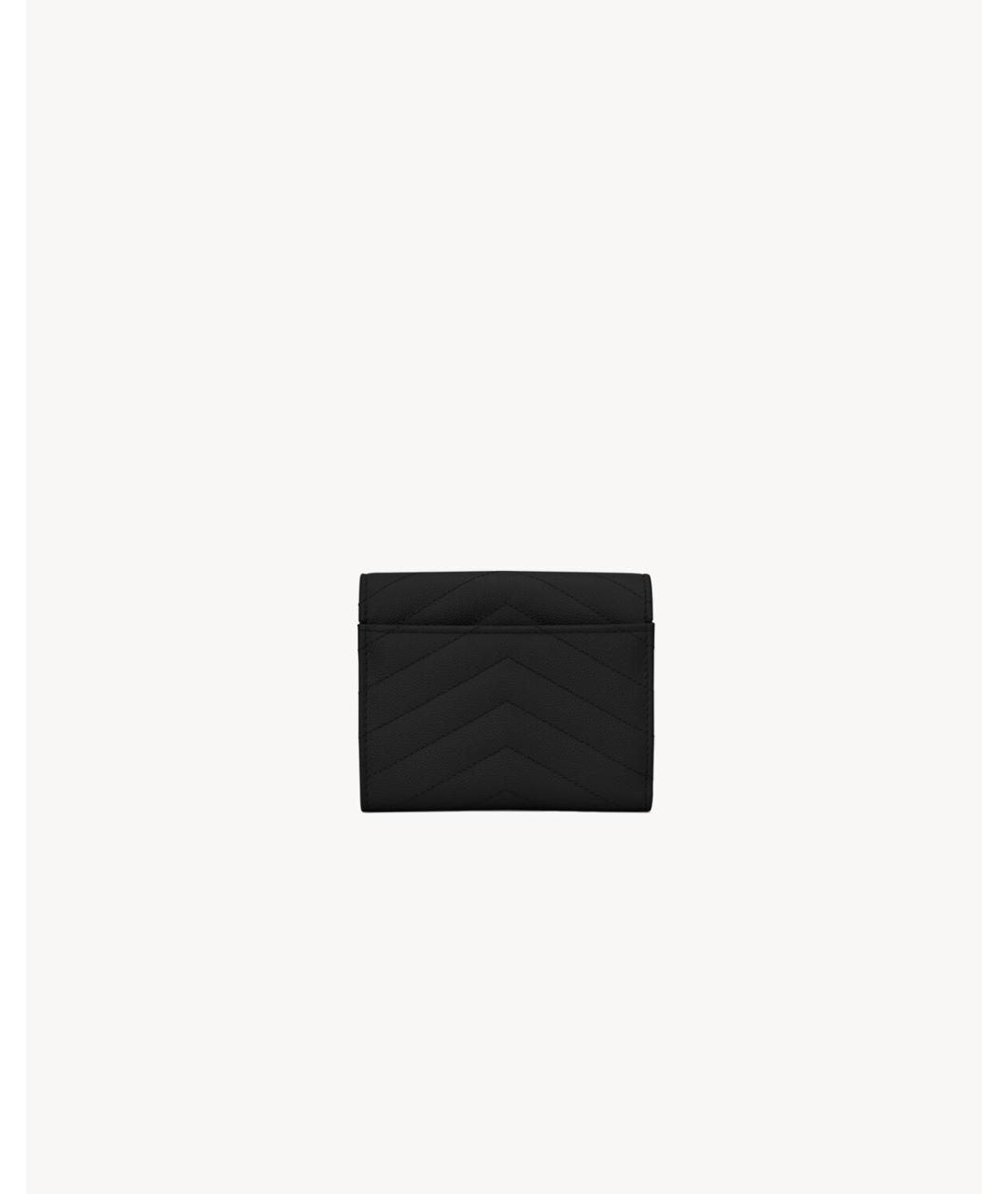 SAINT LAURENT Черный кожаный кошелек, фото 2