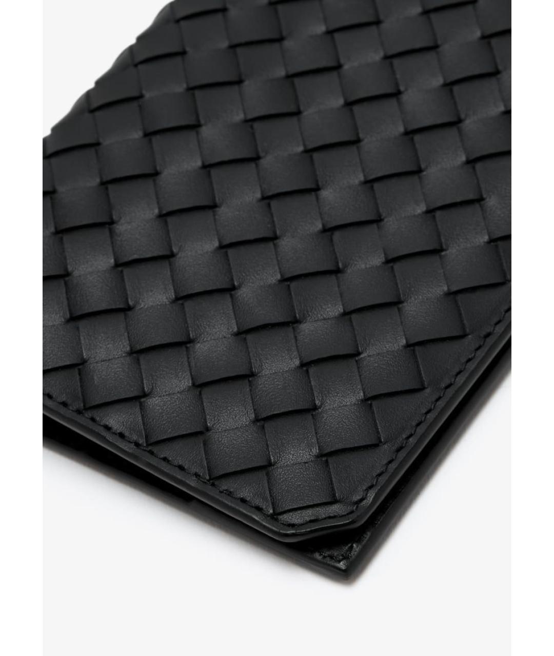BOTTEGA VENETA Черный кожаный кошелек, фото 2