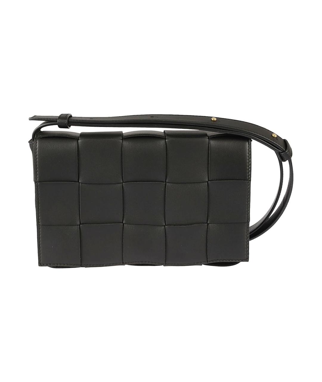 BOTTEGA VENETA Черная кожаная сумка через плечо, фото 1