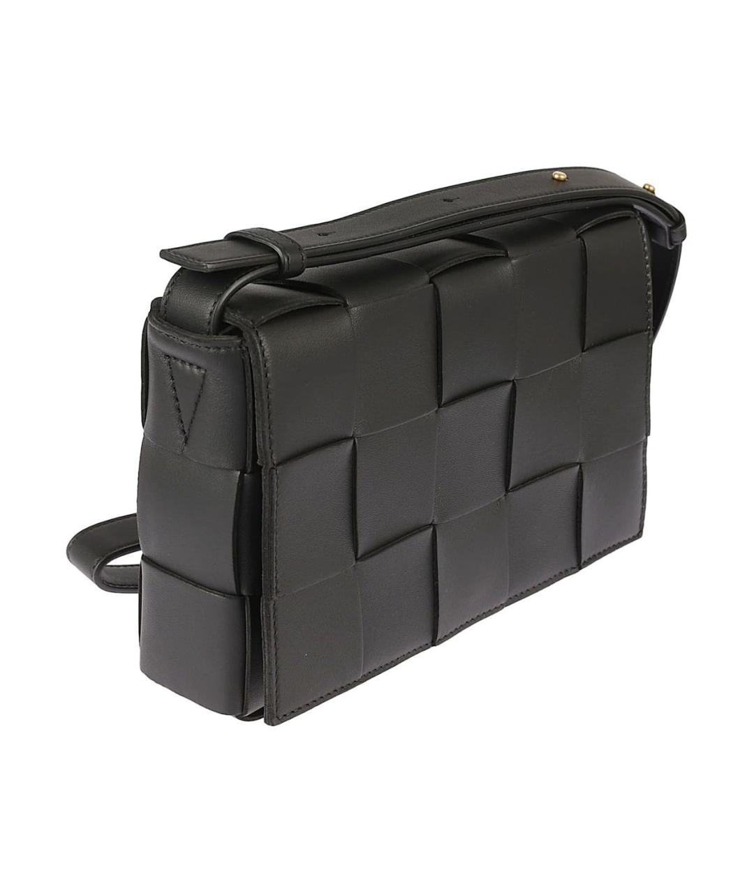 BOTTEGA VENETA Черная кожаная сумка через плечо, фото 3