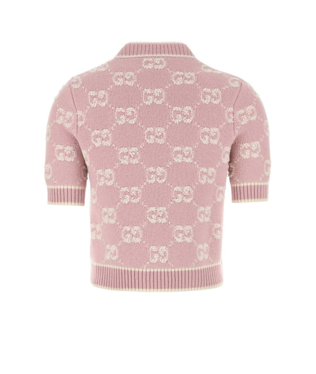 GUCCI Розовая шерстяная футболка, фото 2