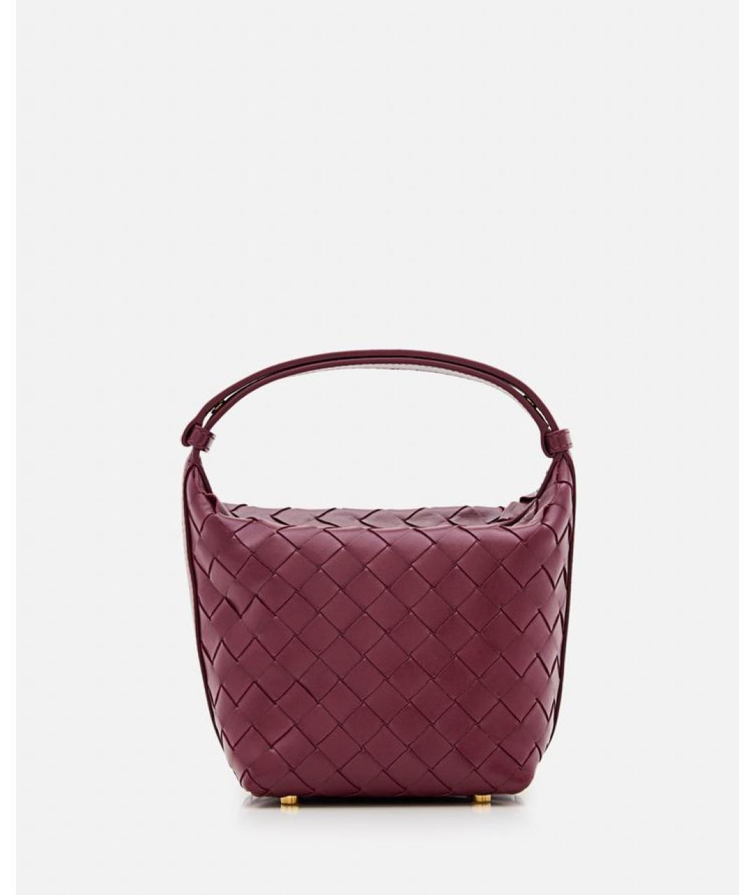 BOTTEGA VENETA Бордовая кожаная сумка с короткими ручками, фото 4