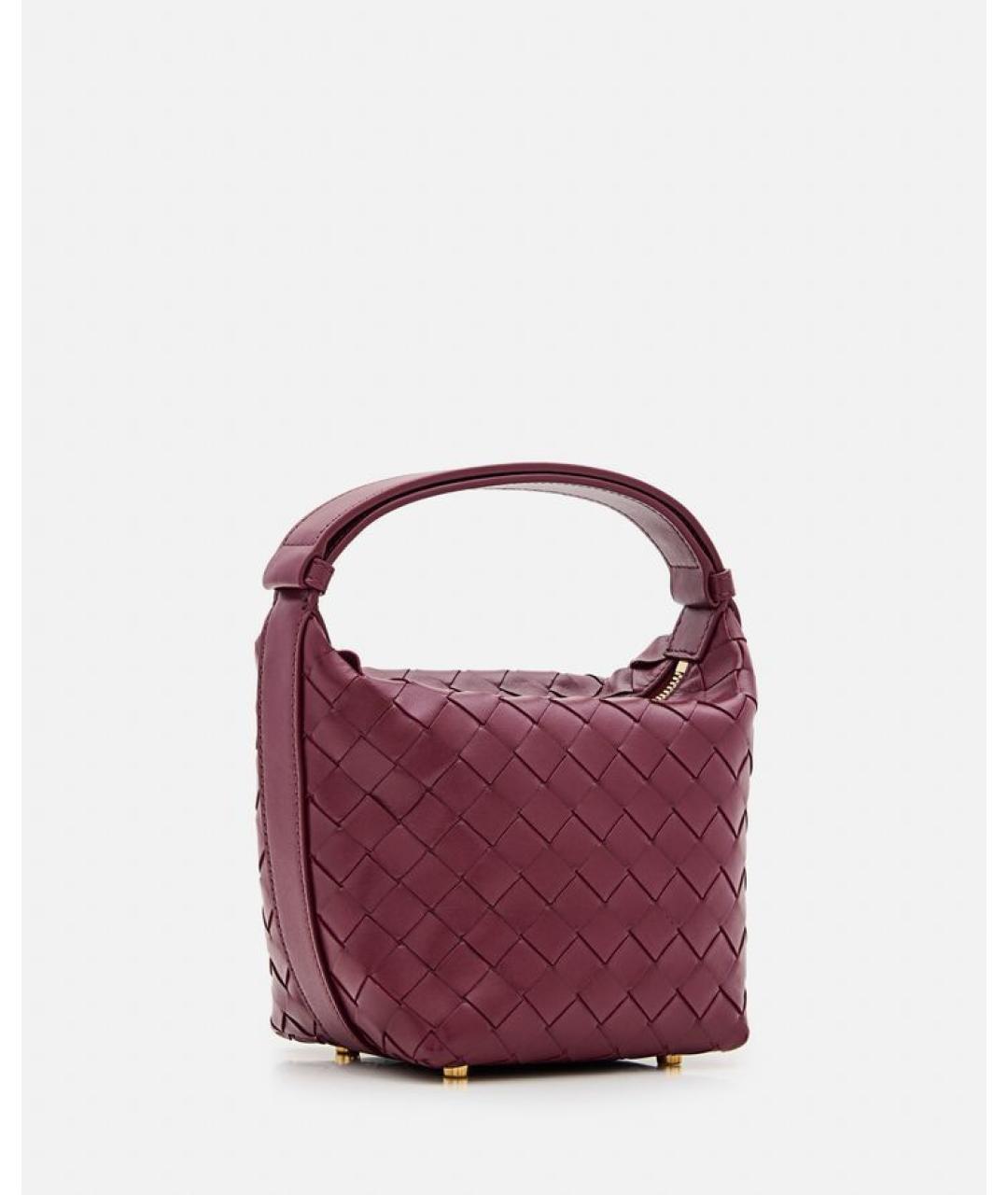 BOTTEGA VENETA Бордовая кожаная сумка с короткими ручками, фото 2