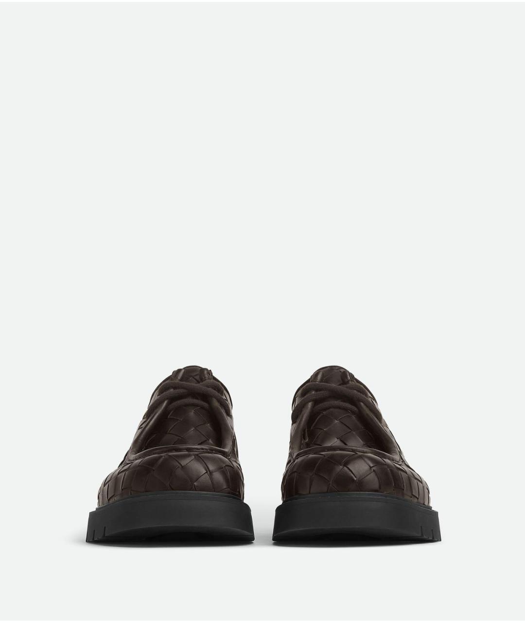 BOTTEGA VENETA Коричневые кожаные низкие ботинки, фото 3