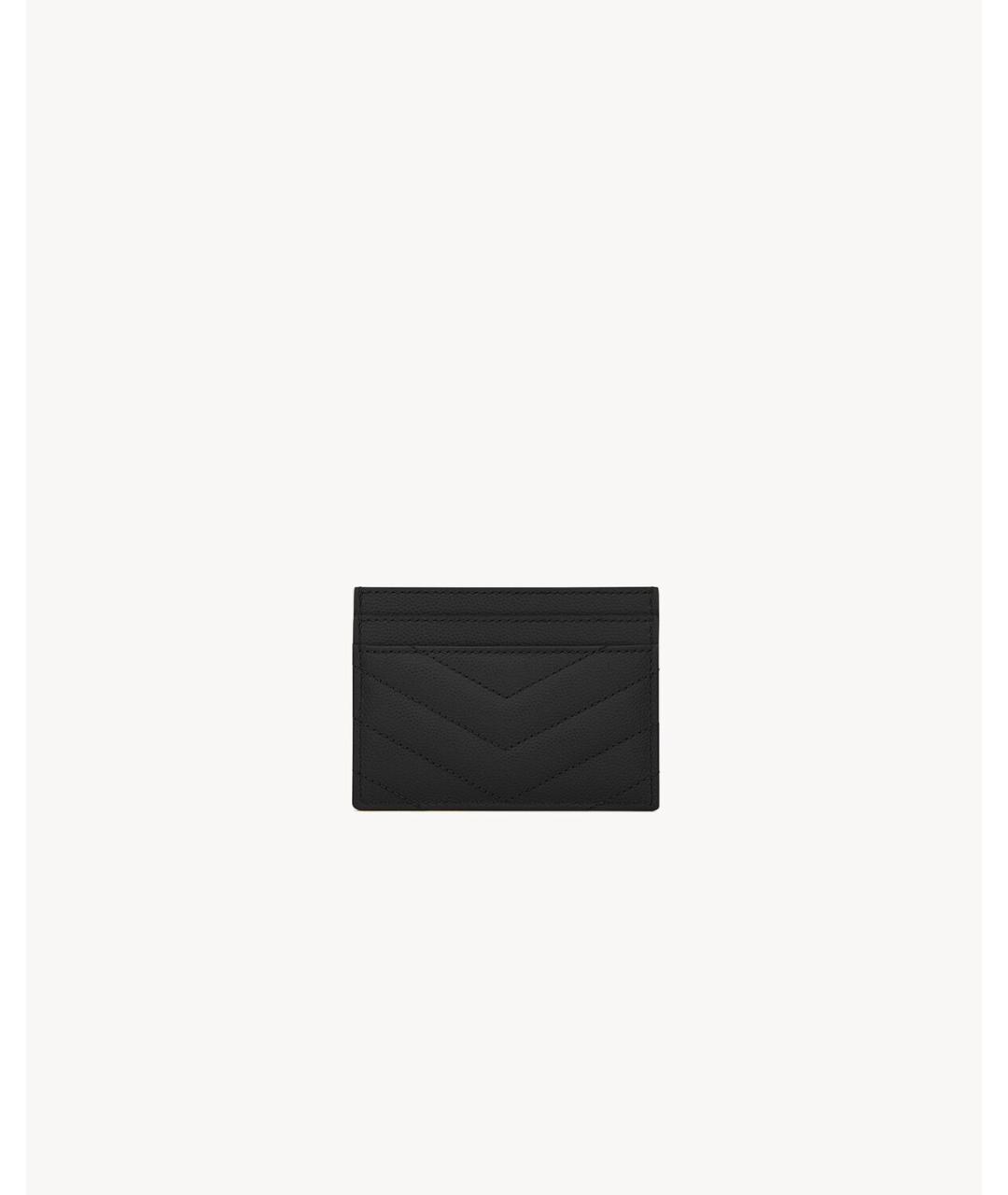 SAINT LAURENT Черный кожаный кардхолдер, фото 2