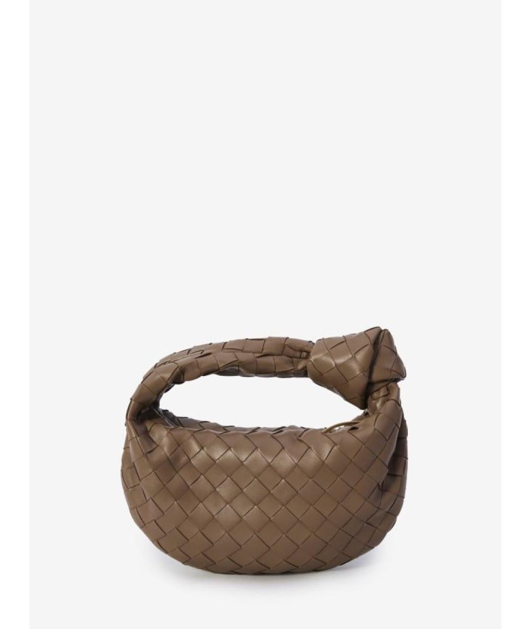BOTTEGA VENETA Коричневая кожаная сумка с короткими ручками, фото 3