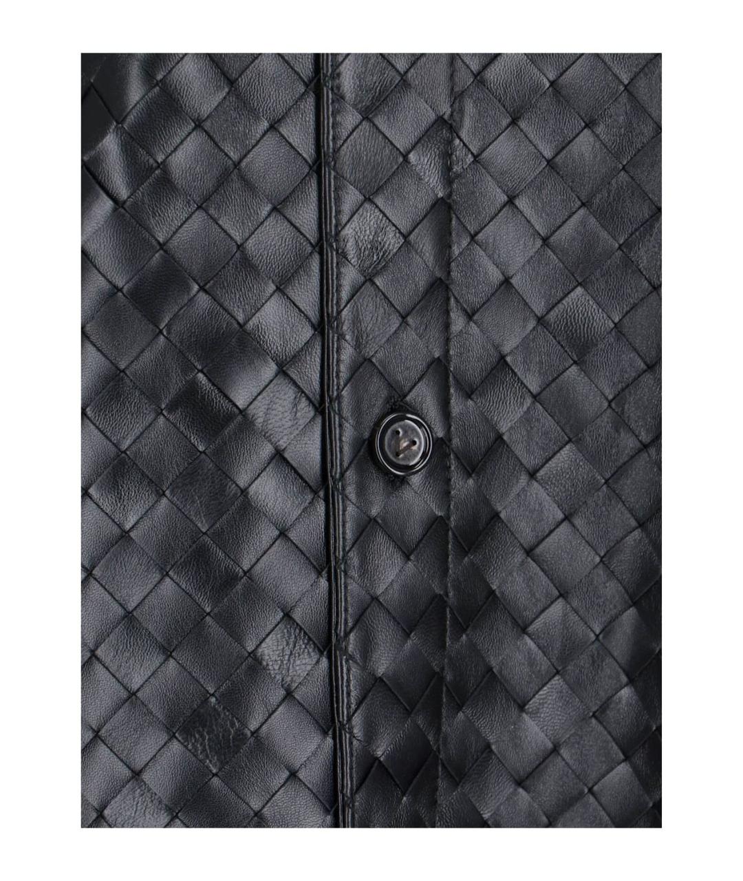 BOTTEGA VENETA Черная кожаная рубашка, фото 2