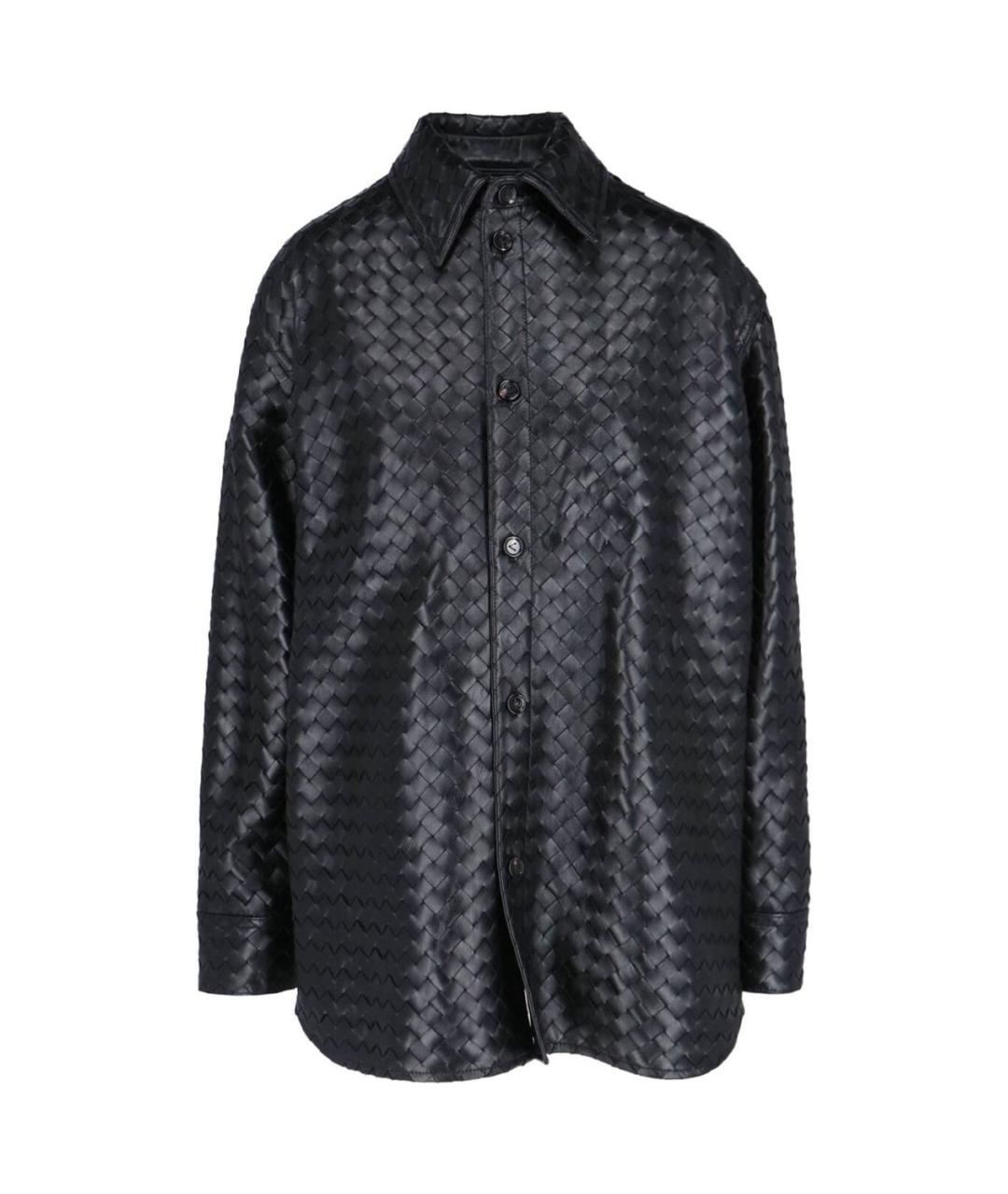 BOTTEGA VENETA Черная кожаная рубашка, фото 1