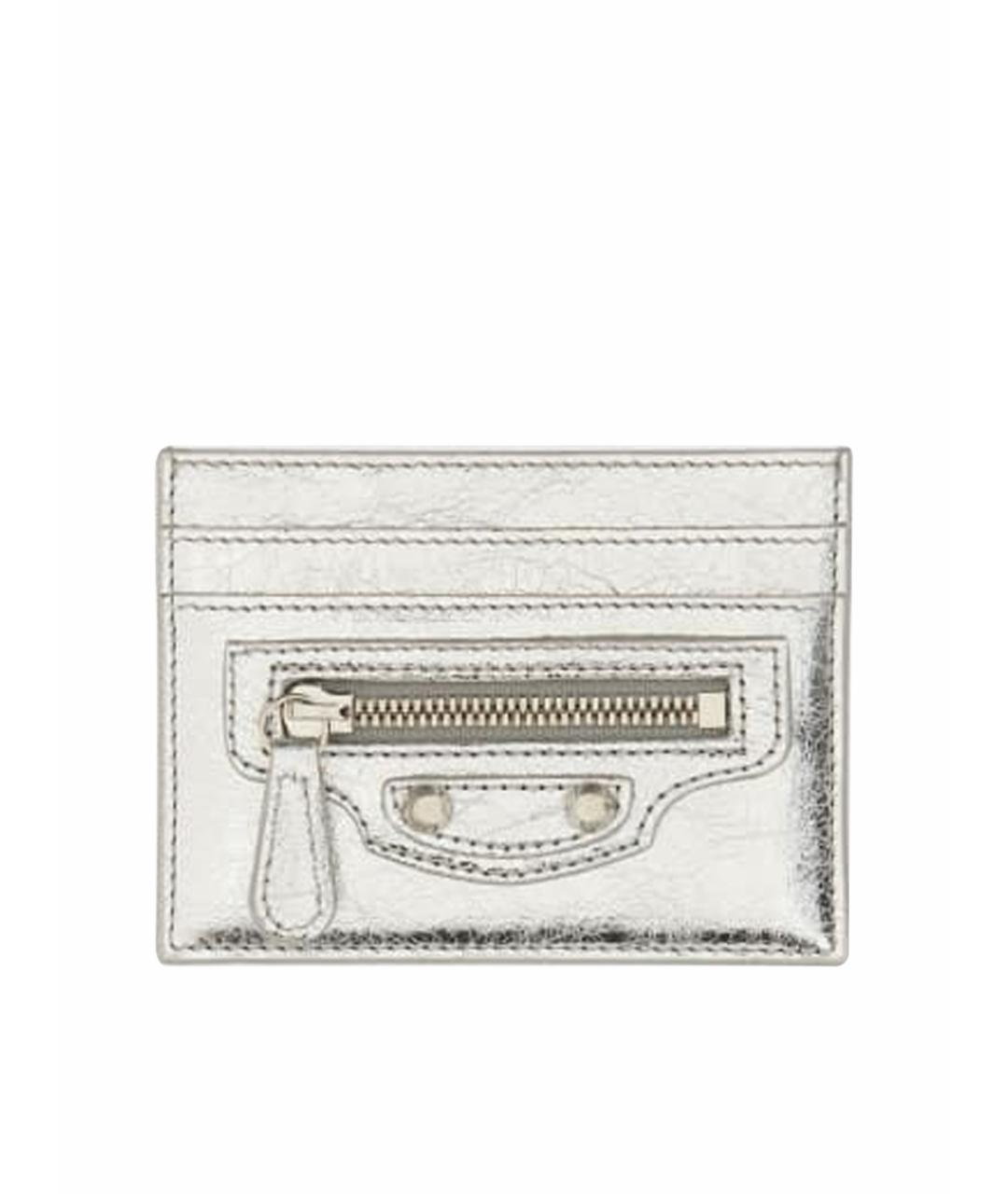 BALENCIAGA Серебрянный кожаный кардхолдер, фото 1