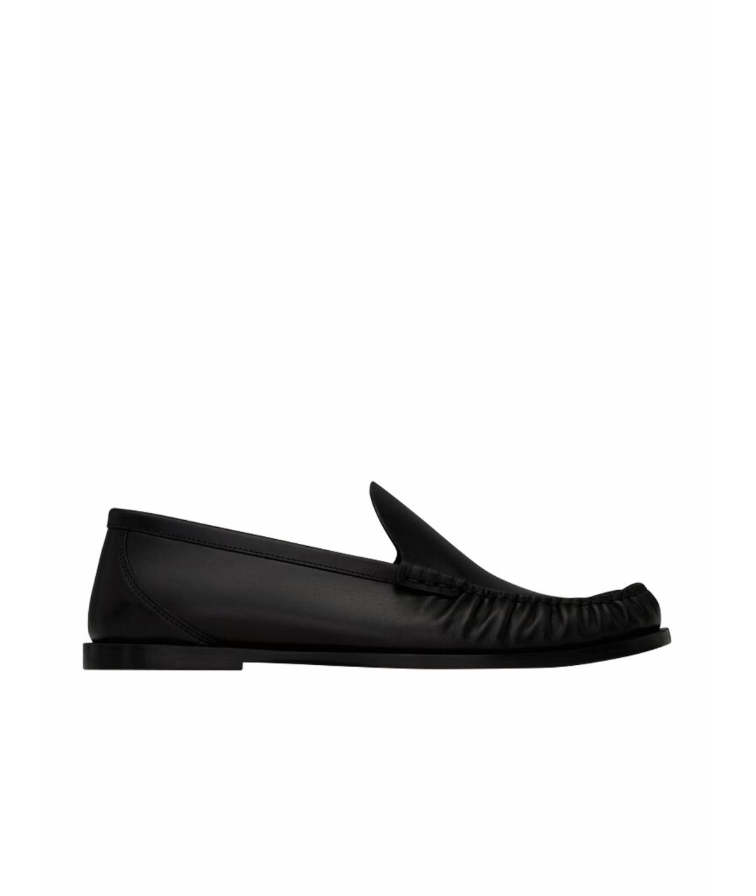 SAINT LAURENT Черные кожаные лоферы, фото 1