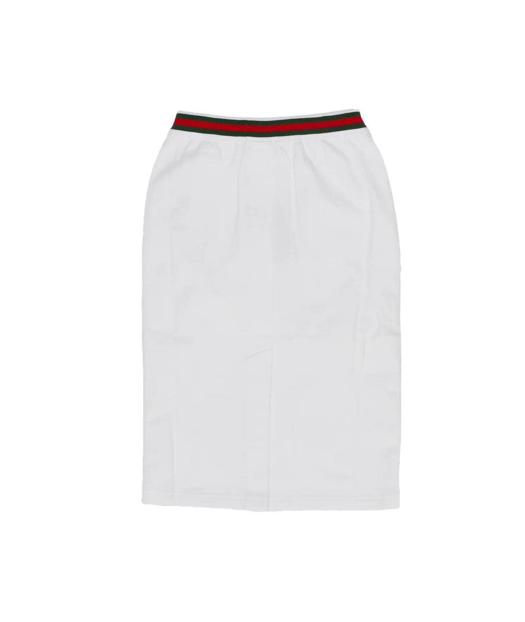 GUCCI Белая хлопковая юбка миди, фото 2