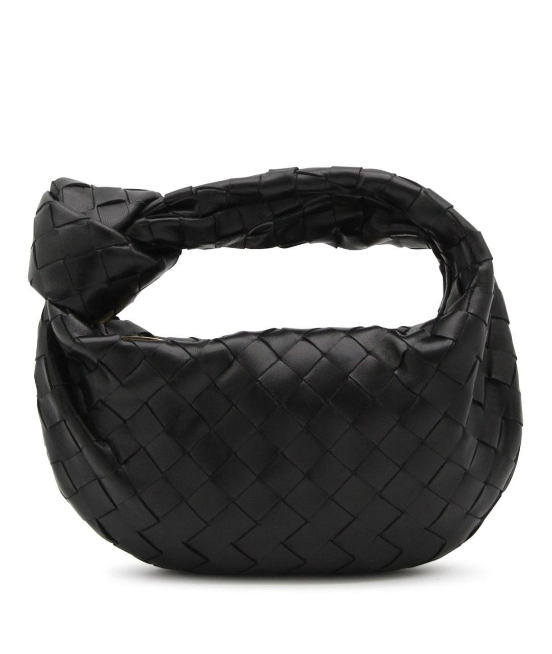 BOTTEGA VENETA Черная кожаная сумка с короткими ручками, фото 1