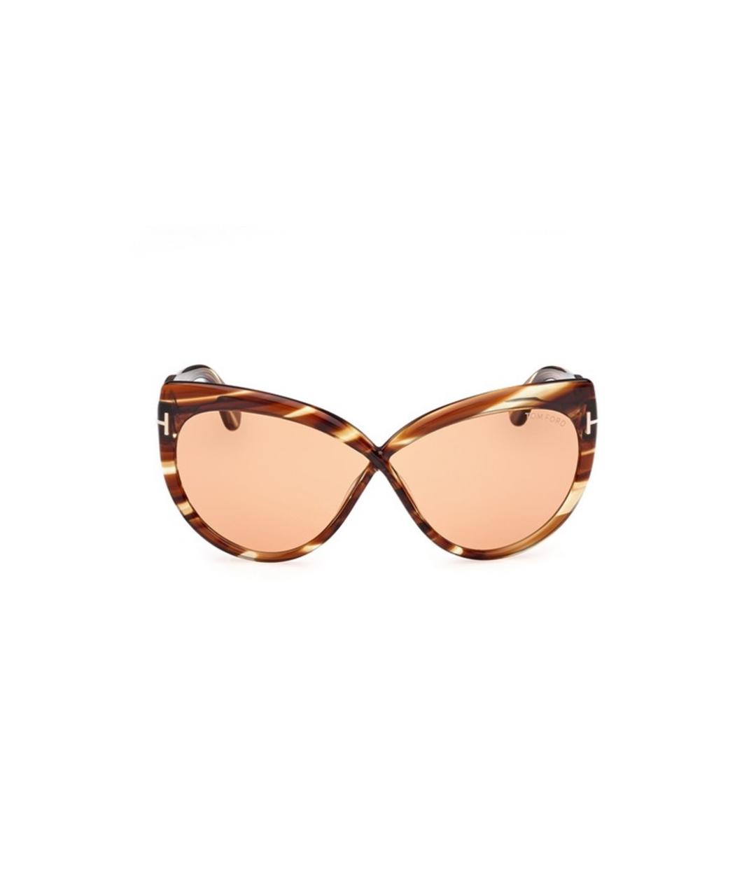 TOM FORD Коричневые пластиковые солнцезащитные очки, фото 3