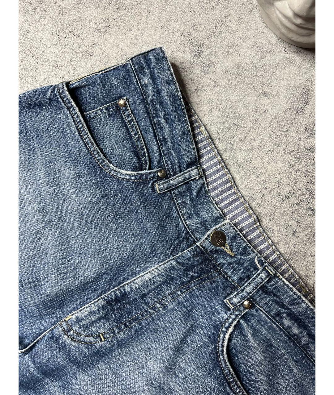 ERMENEGILDO ZEGNA Синие хлопковые прямые джинсы, фото 4