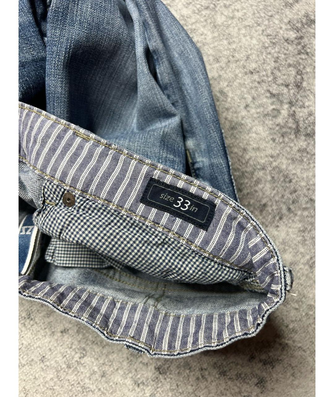 ERMENEGILDO ZEGNA Синие хлопковые прямые джинсы, фото 8