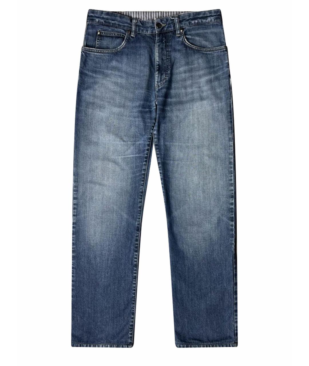 ERMENEGILDO ZEGNA Синие хлопковые прямые джинсы, фото 1