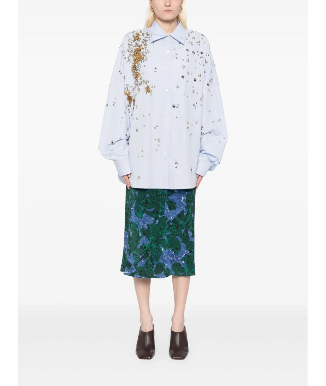 DRIES VAN NOTEN Голубая хлопковая рубашка, фото 5