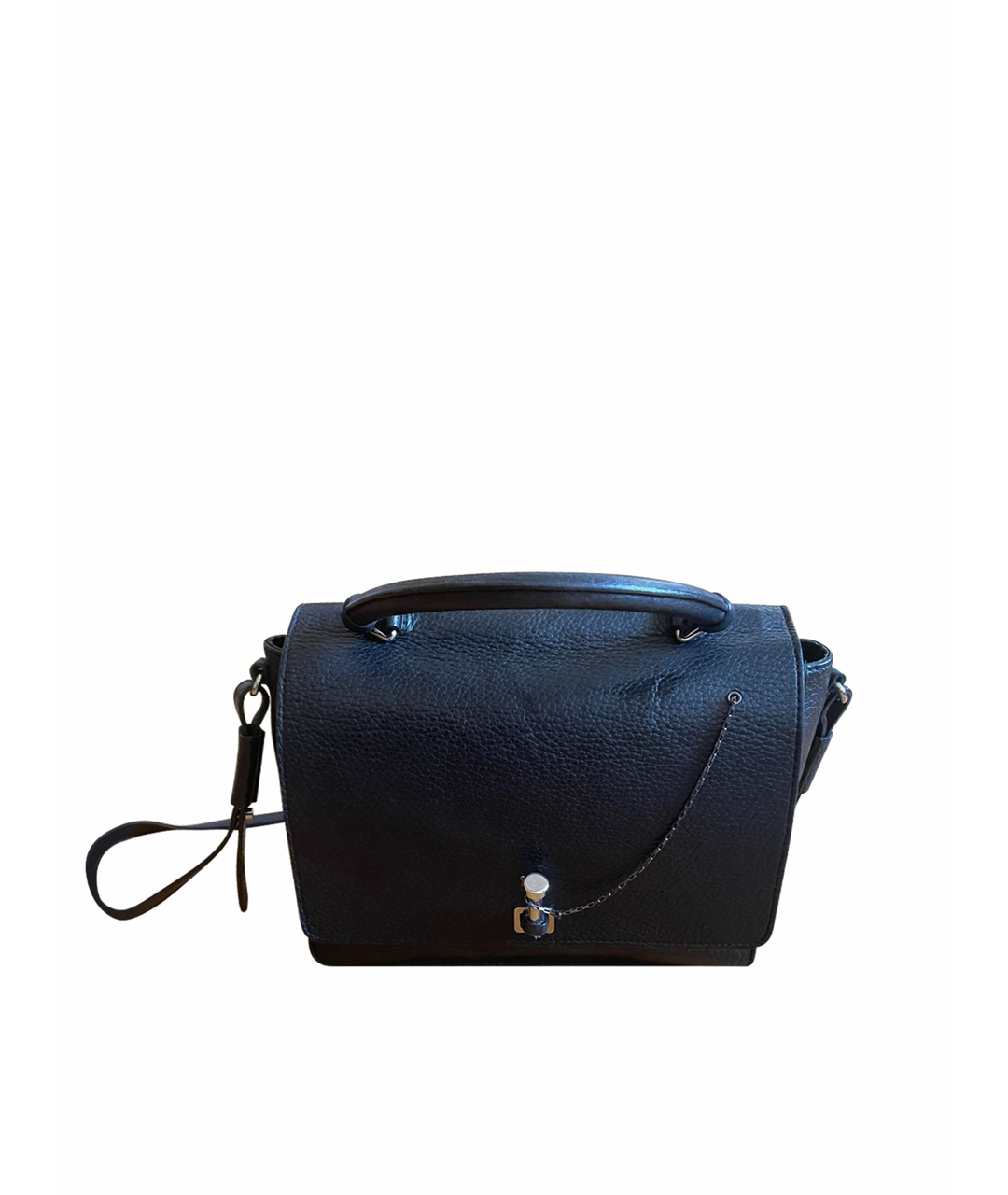 CARVEN Антрацитовая кожаная сумка тоут, фото 1