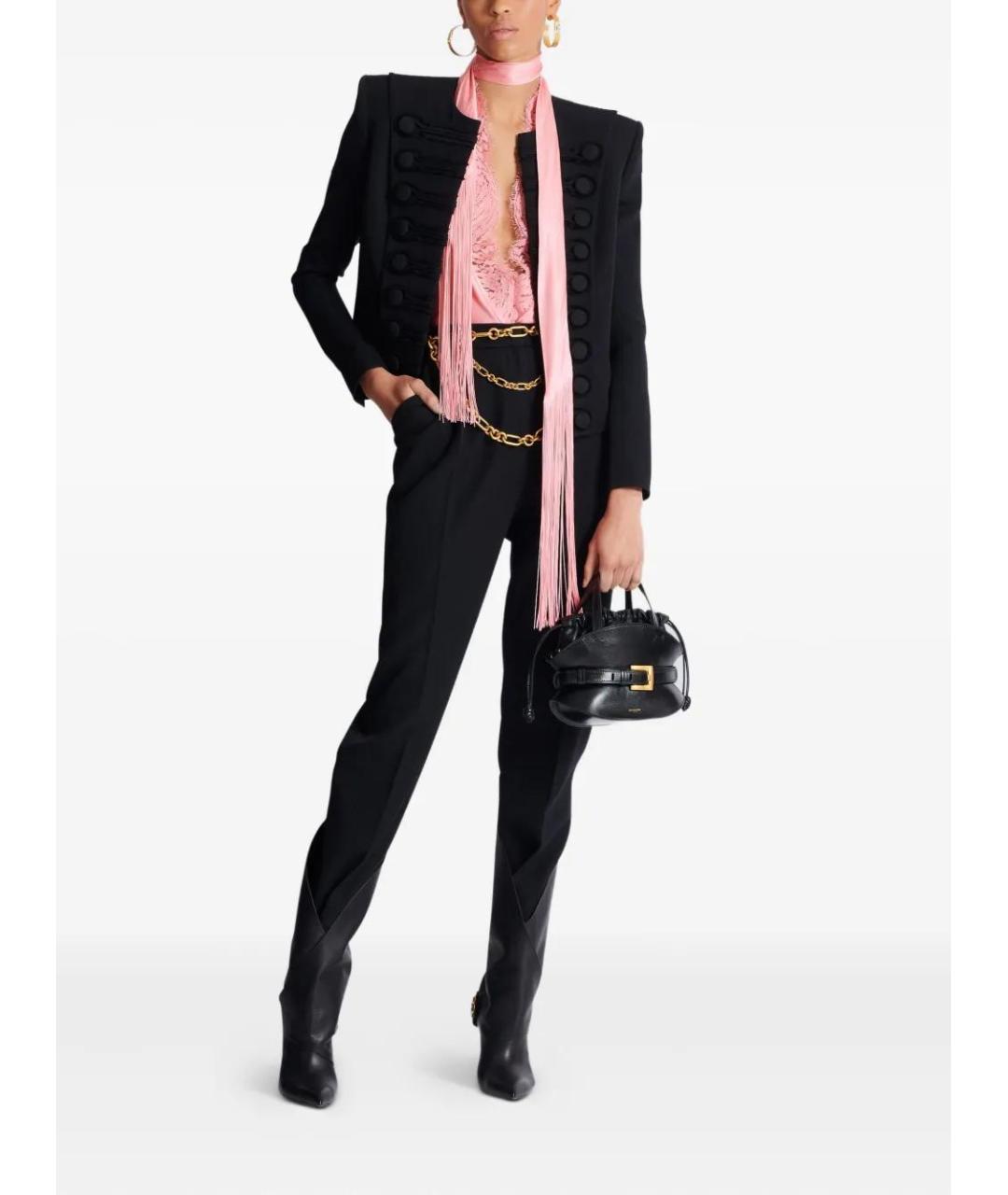 BALMAIN Черные шерстяные брюки узкие, фото 2