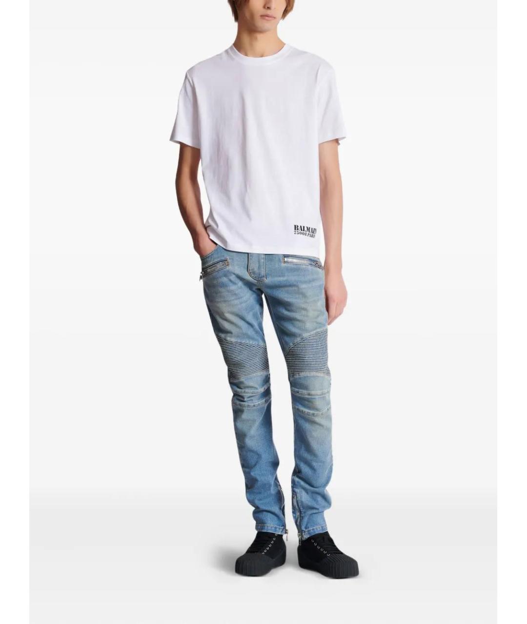 BALMAIN Белая хлопковая футболка, фото 2