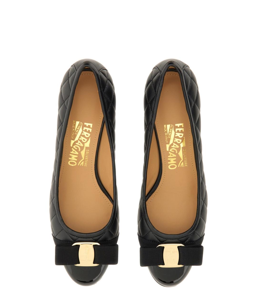 FERRAGAMO Черные кожаные туфли, фото 5
