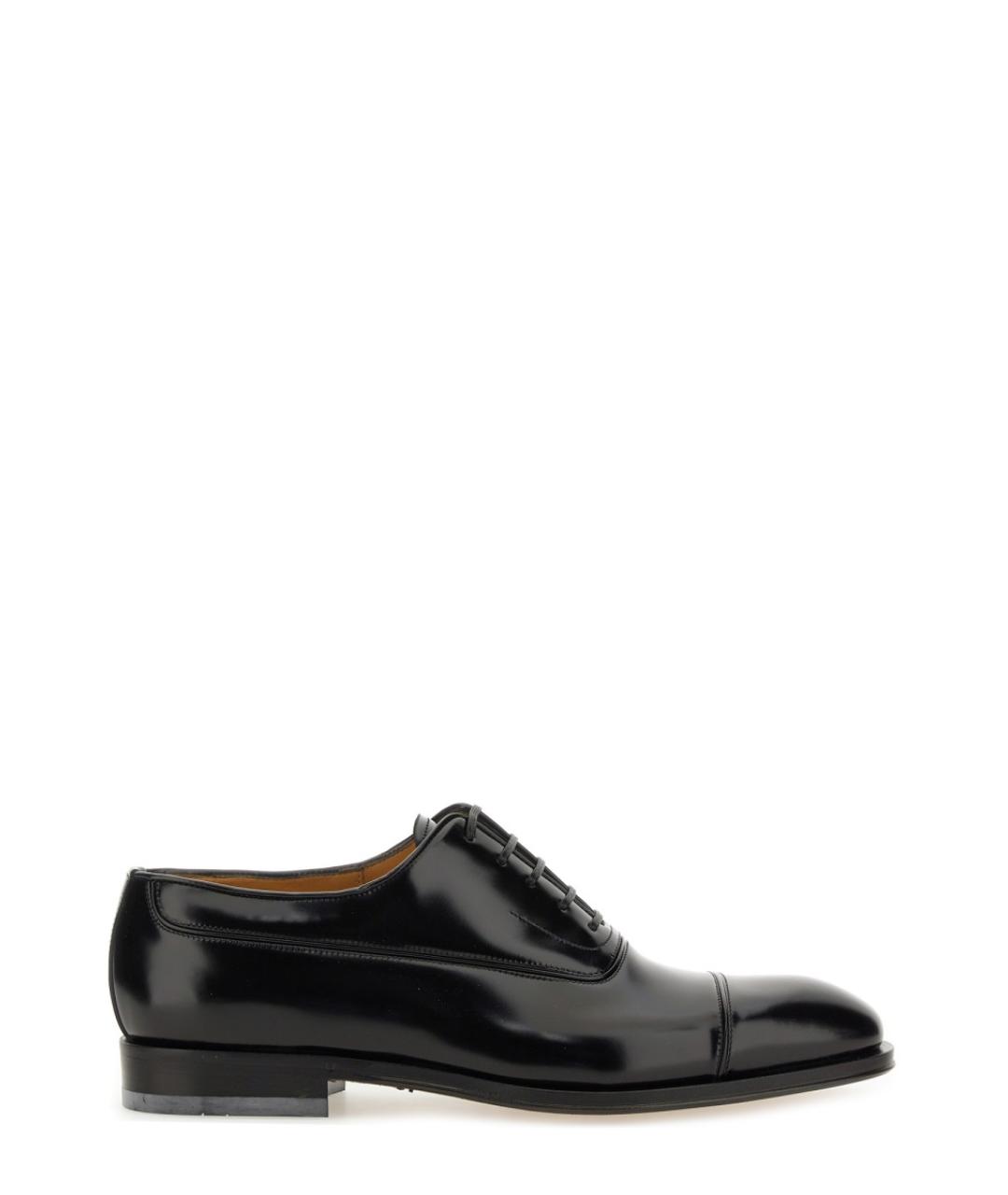 FERRAGAMO Черные кожаные туфли, фото 1