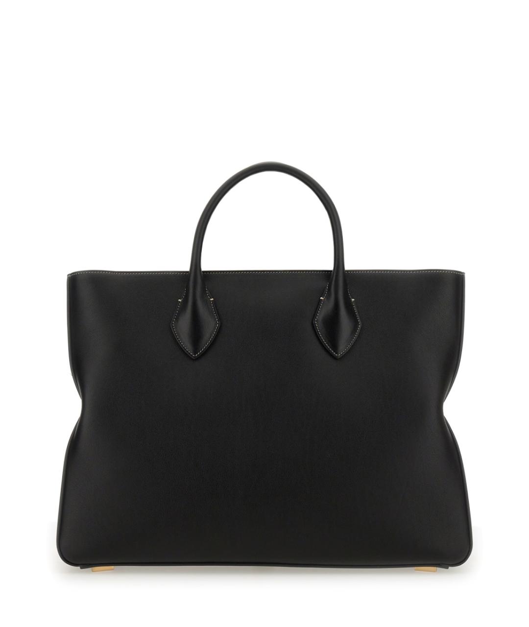 FERRAGAMO Черная кожаная сумка тоут, фото 3