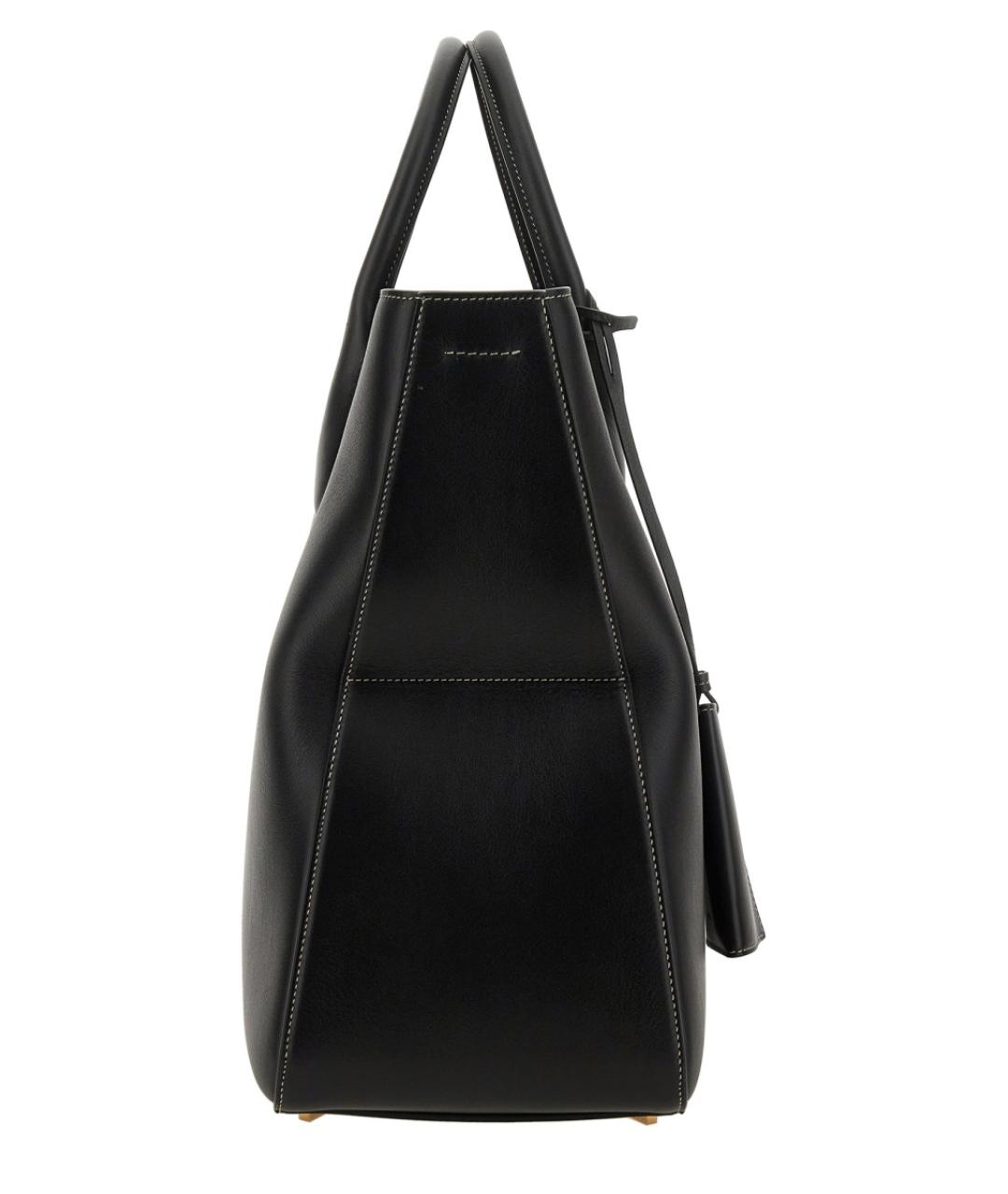FERRAGAMO Черная кожаная сумка тоут, фото 5