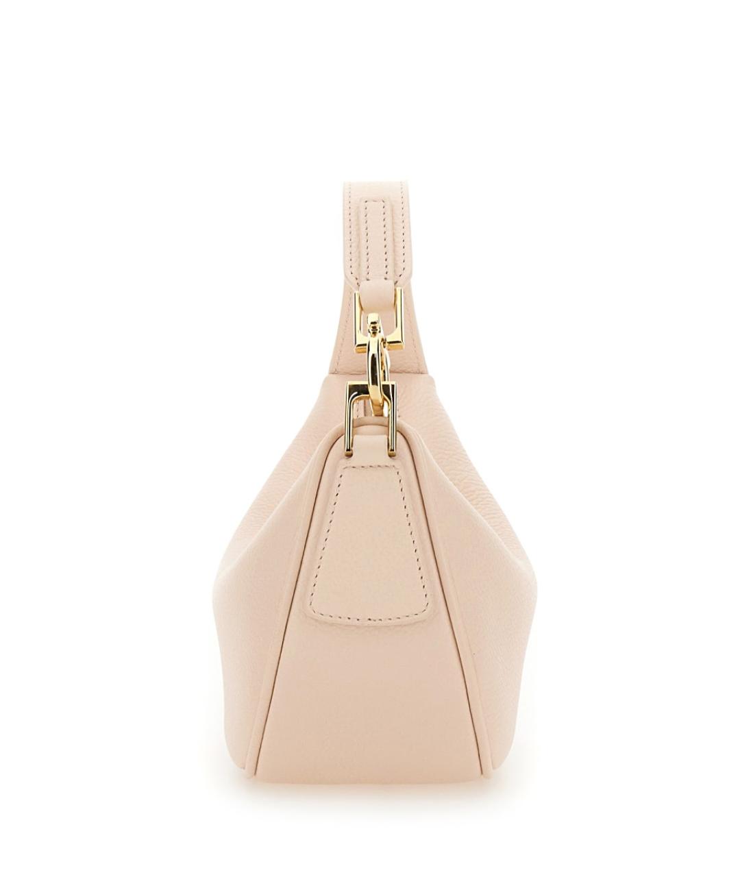 FERRAGAMO Бежевая кожаная сумка через плечо, фото 3