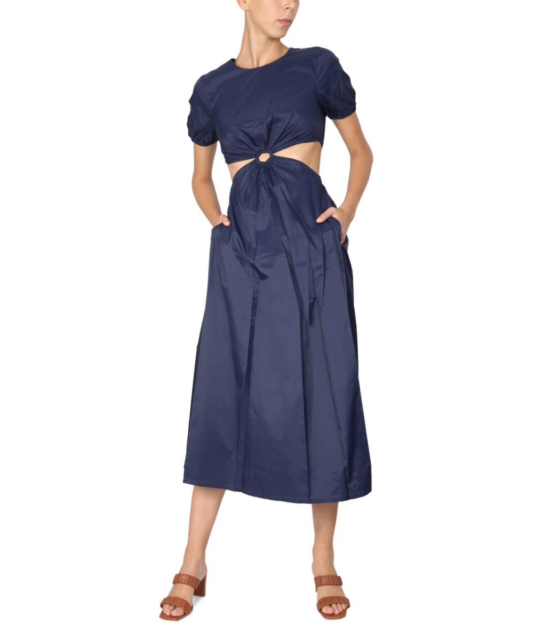 STAUD Синее хлопковое повседневное платье, фото 2