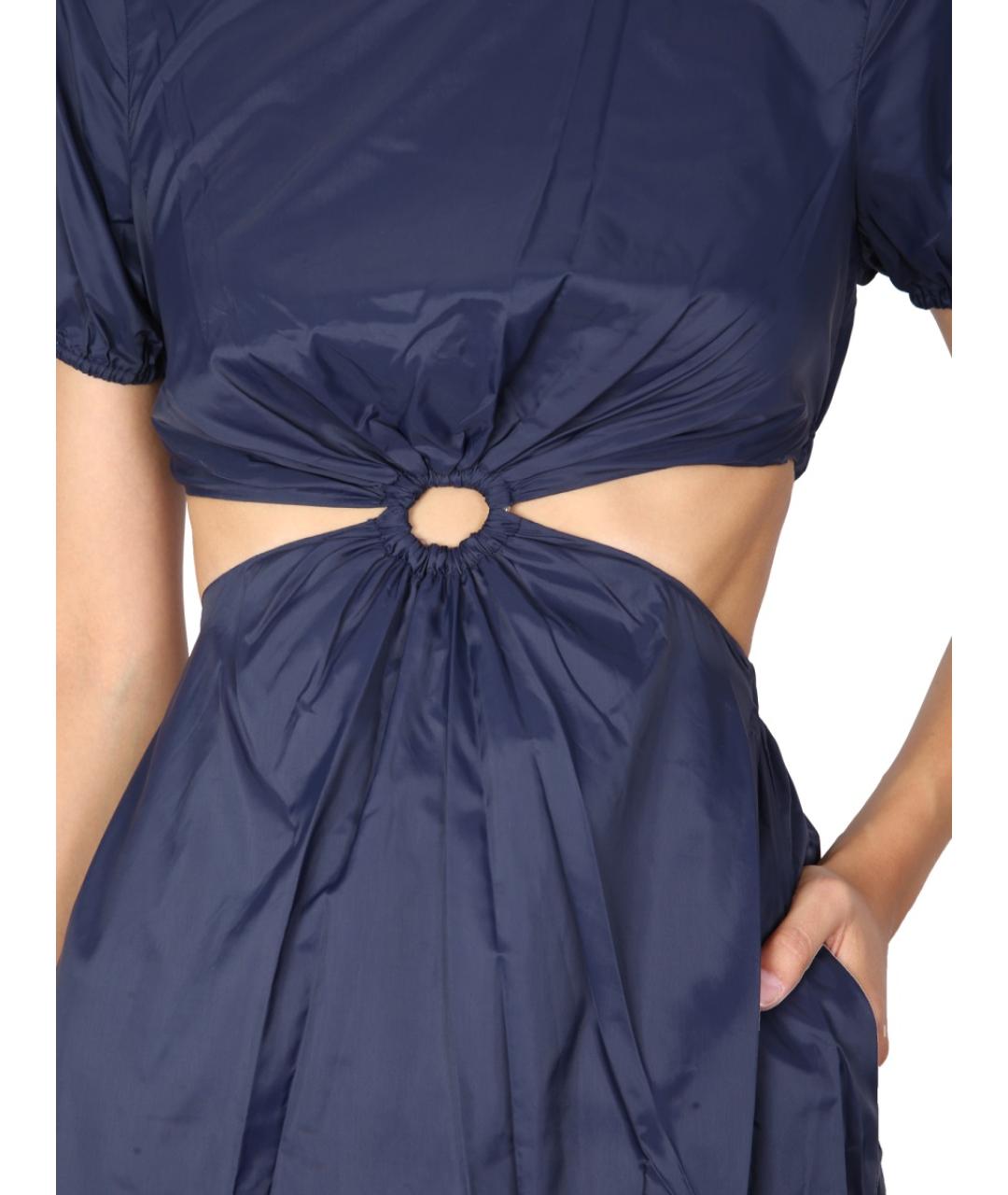 STAUD Синее хлопковое повседневное платье, фото 4