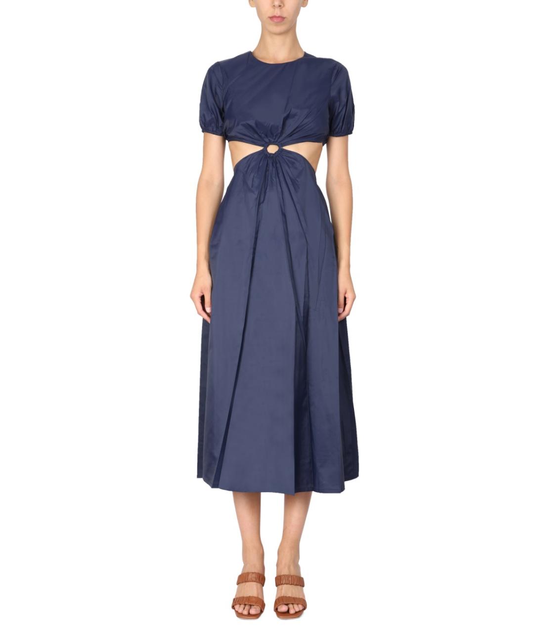 STAUD Синее хлопковое повседневное платье, фото 5