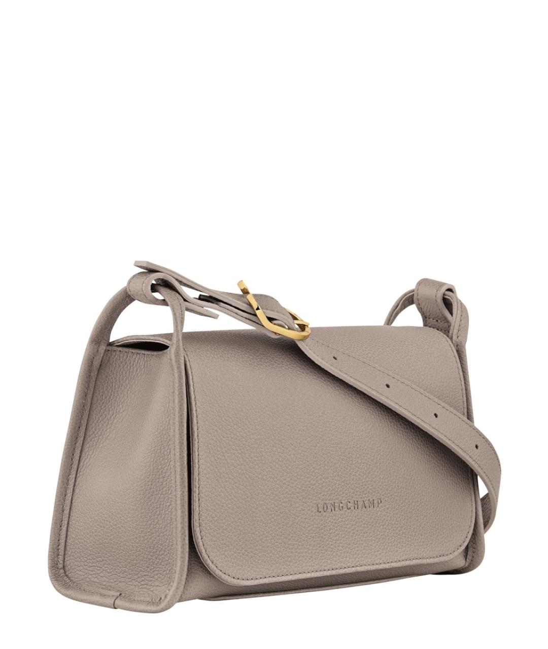 LONGCHAMP Бежевая кожаная сумка через плечо, фото 3