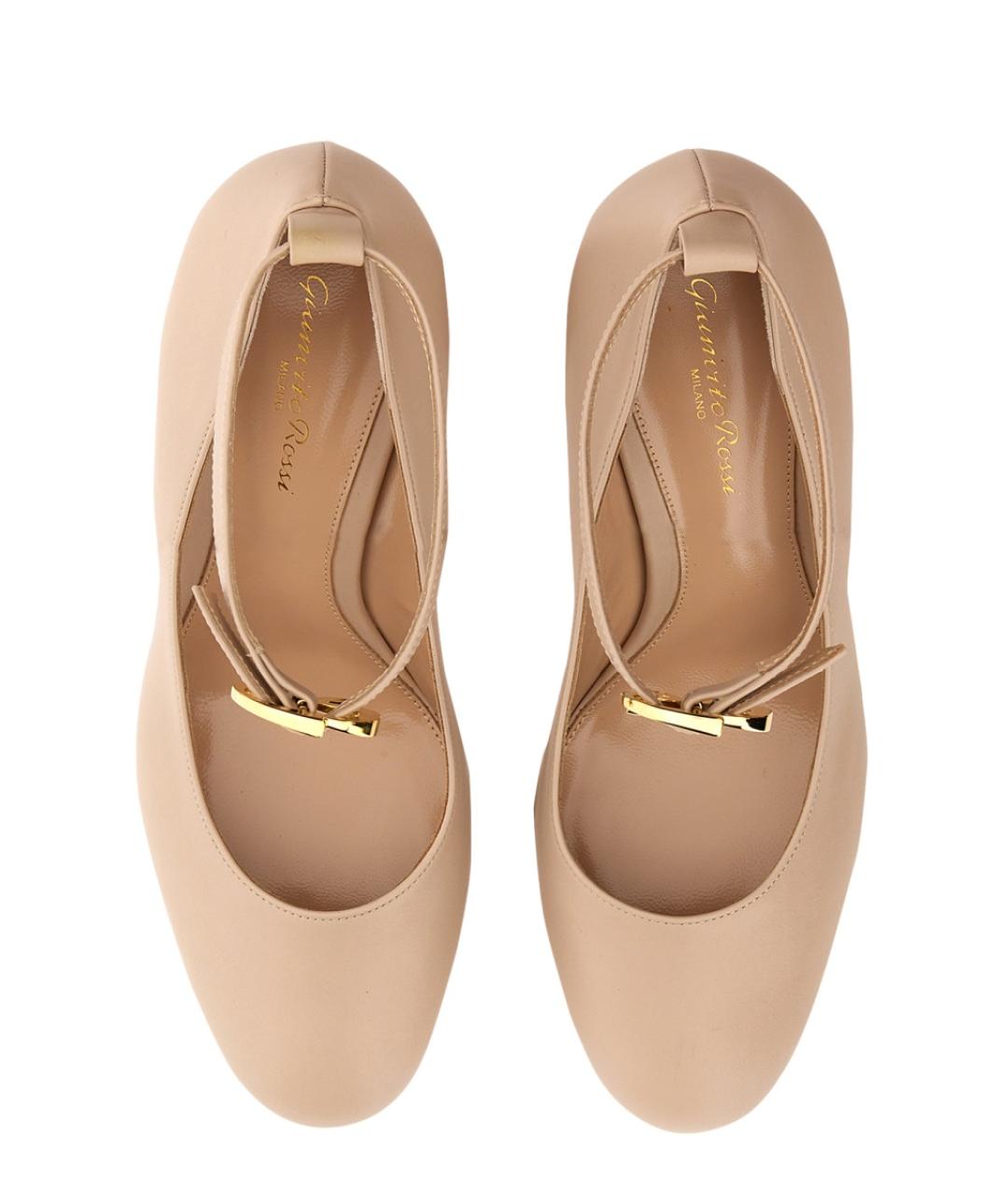 GIANVITO ROSSI Бежевые кожаные туфли, фото 4