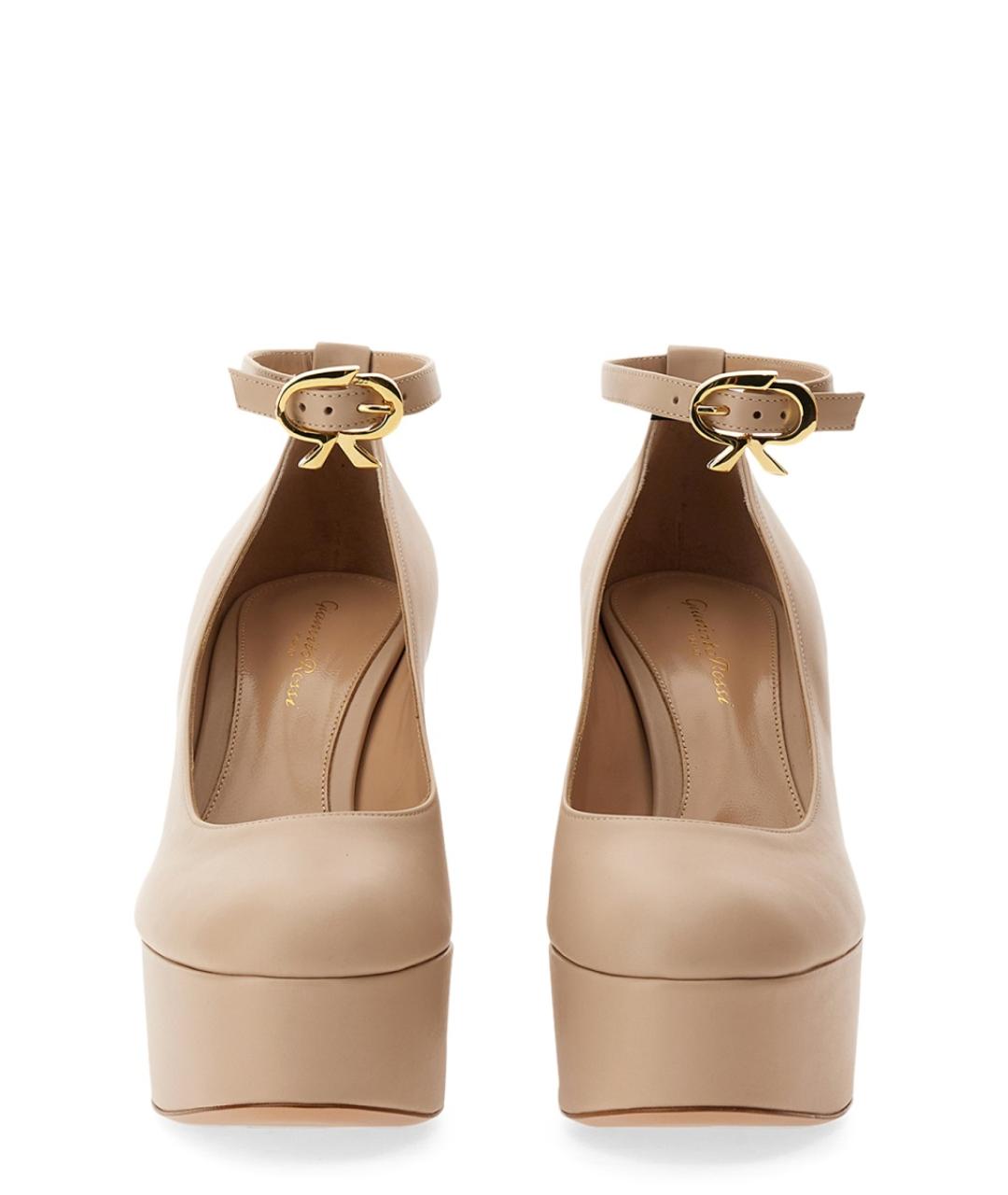 GIANVITO ROSSI Бежевые кожаные туфли, фото 2