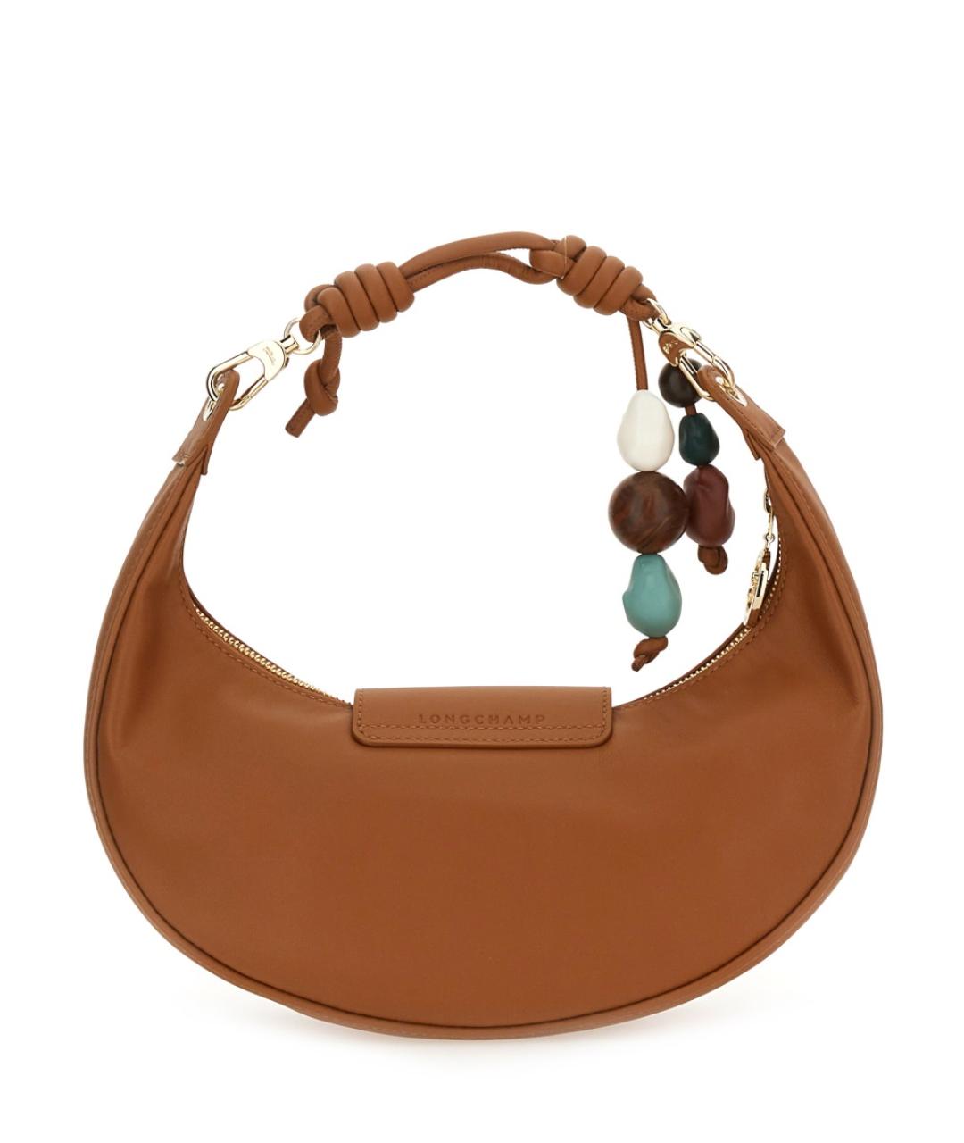 LONGCHAMP Коричневая кожаная сумка через плечо, фото 2