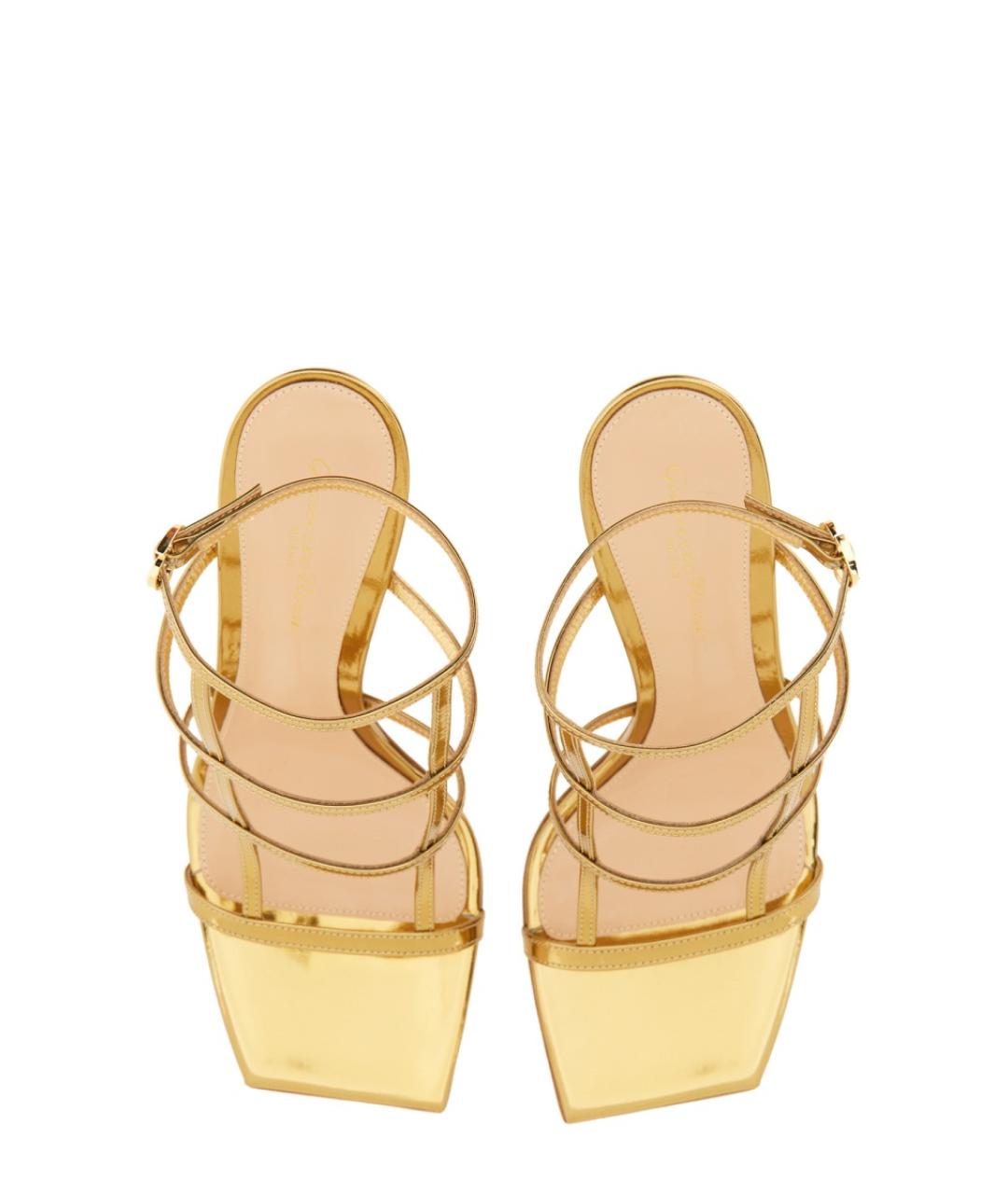 GIANVITO ROSSI Золотые босоножки, фото 5