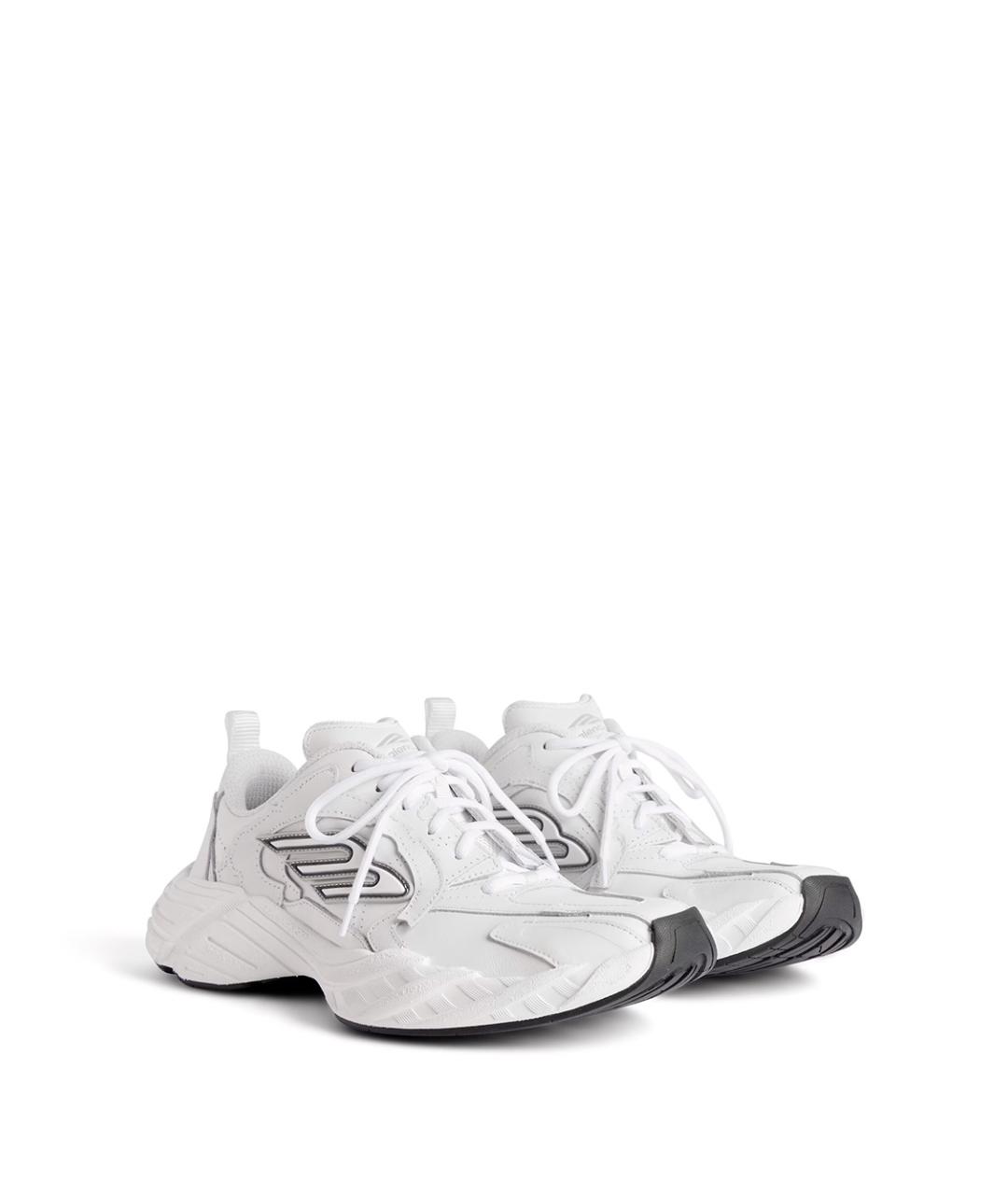 BALENCIAGA Белые кожаные кроссовки, фото 3