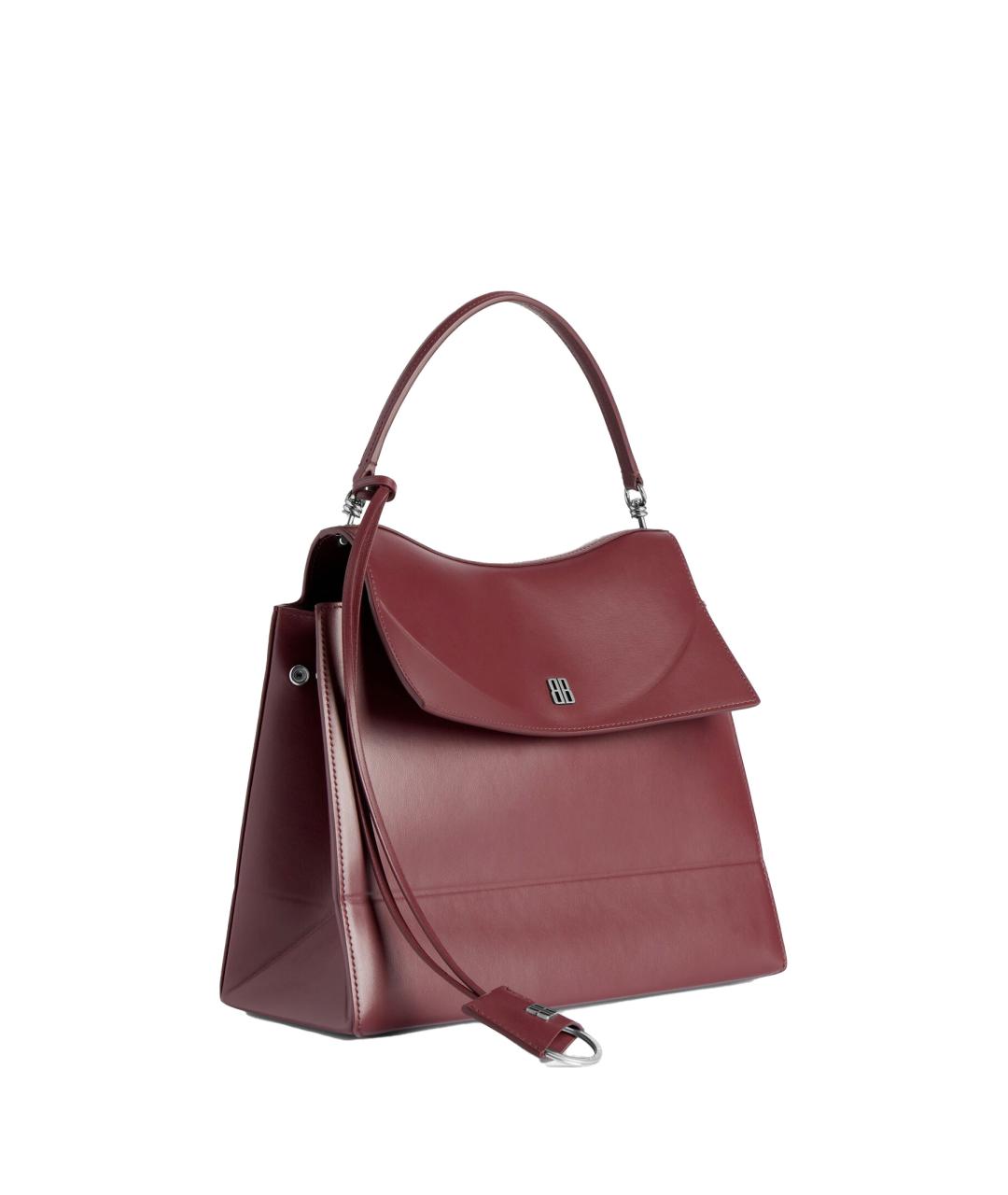 BALENCIAGA Бордовая кожаная сумка тоут, фото 2