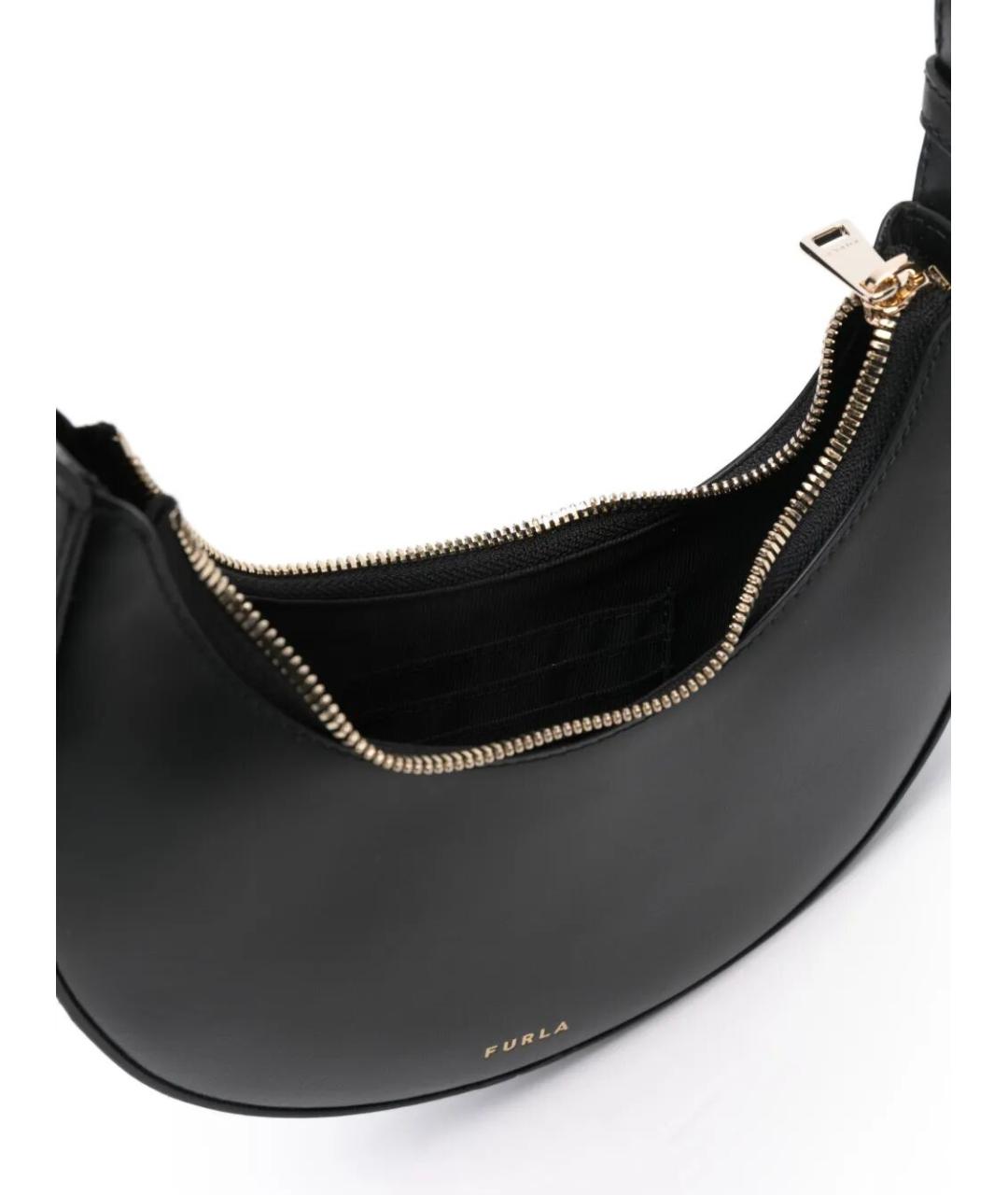 FURLA Черная кожаная сумка через плечо, фото 3