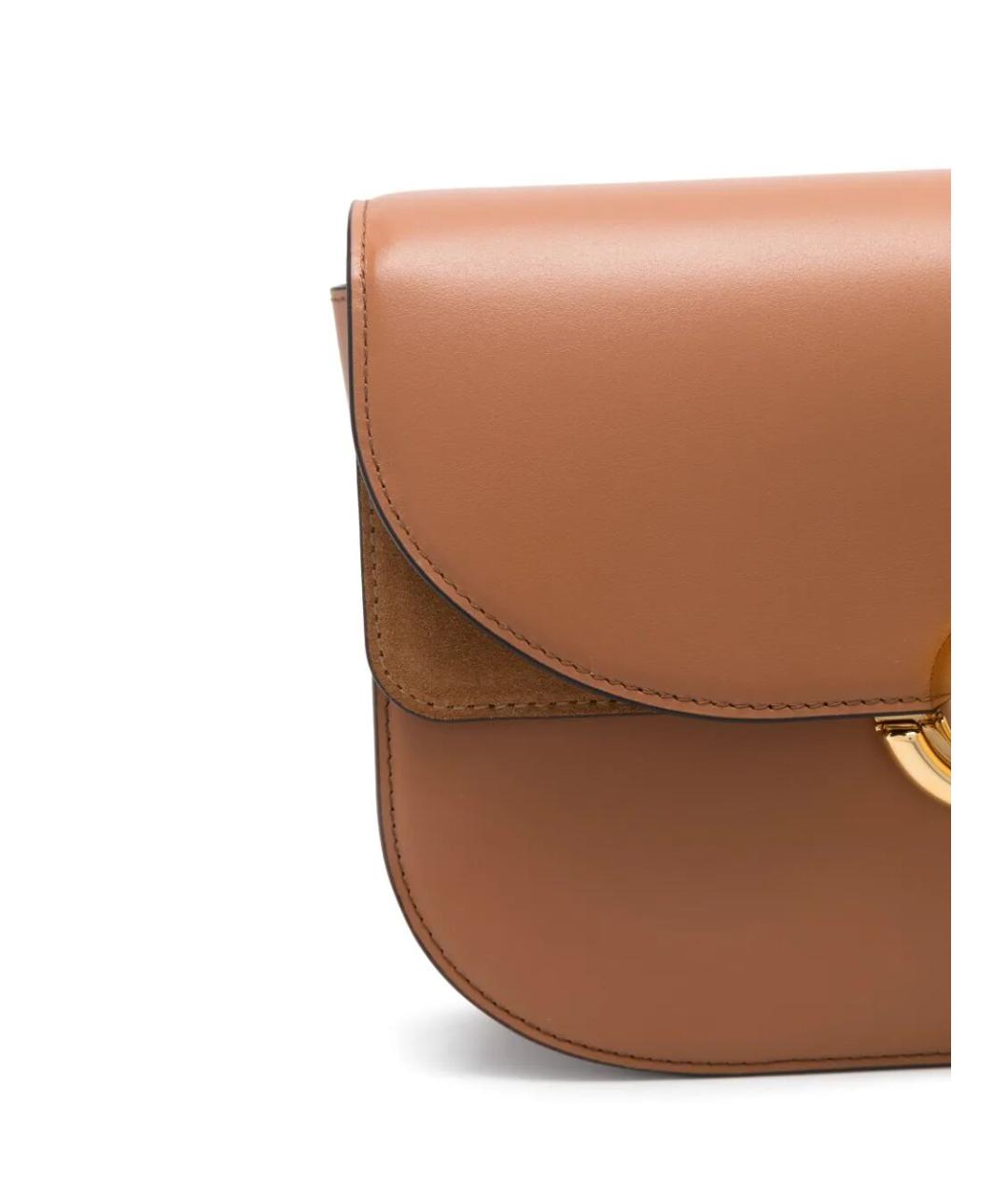 FURLA Коричневая кожаная сумка через плечо, фото 3