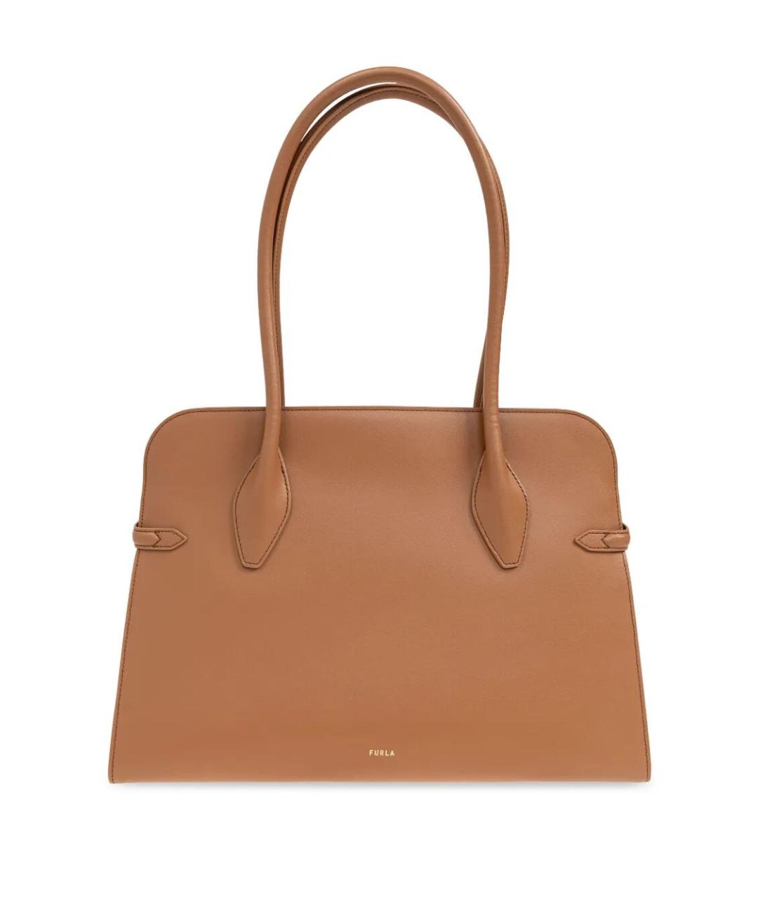 FURLA Коричневая кожаная сумка через плечо, фото 3