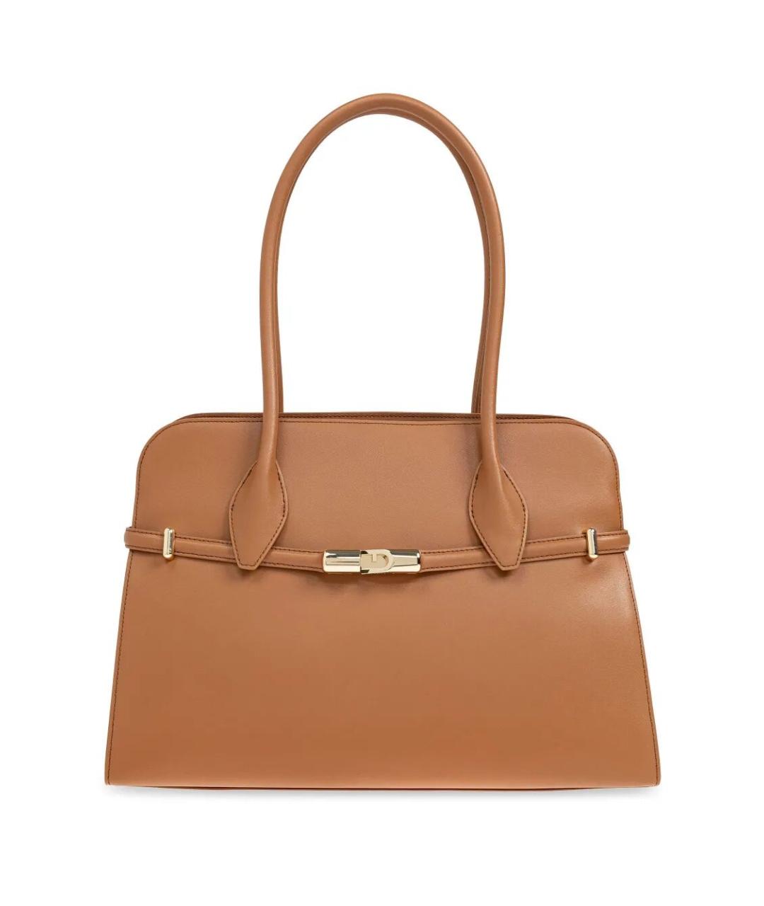 FURLA Коричневая кожаная сумка через плечо, фото 1