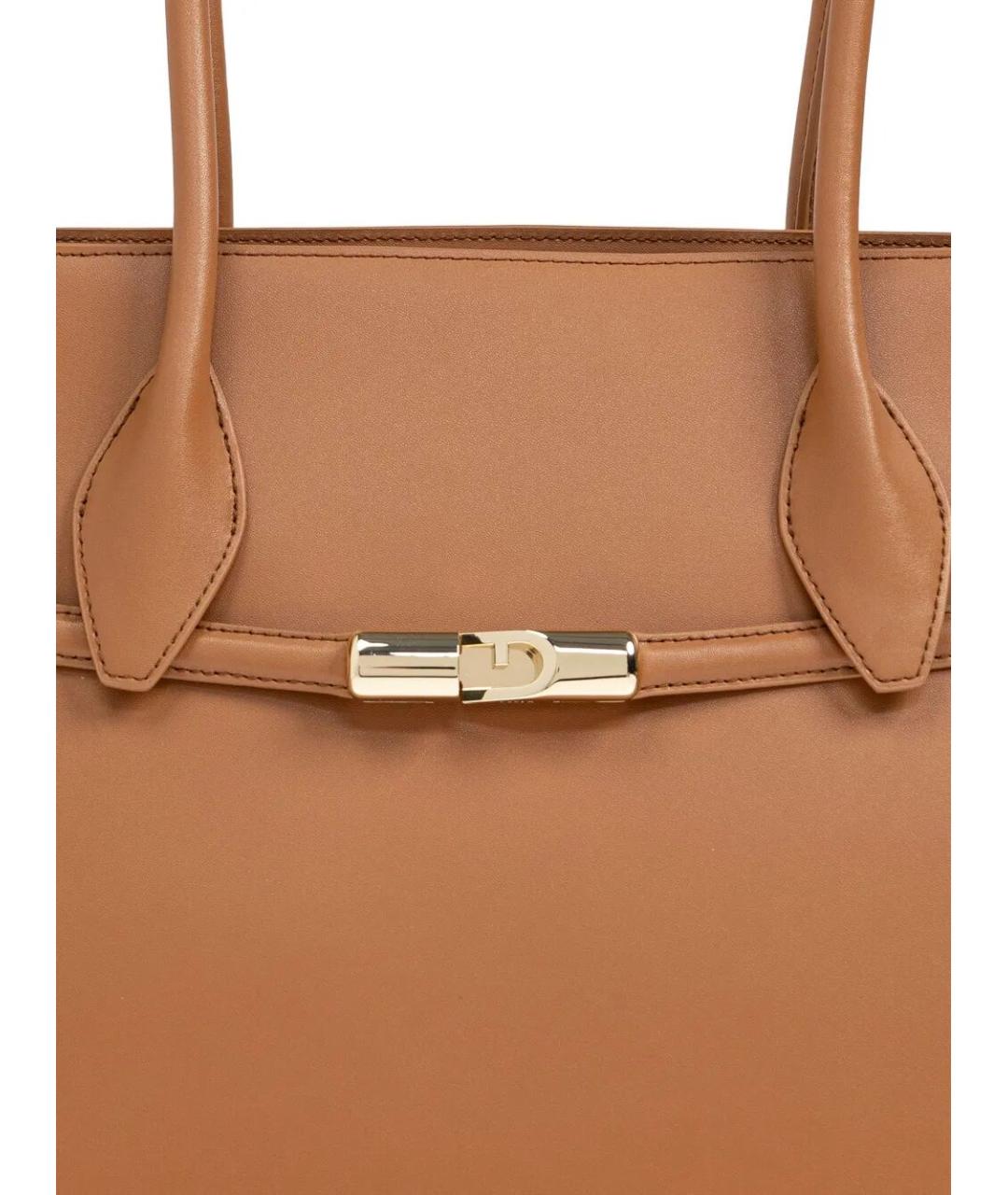 FURLA Коричневая кожаная сумка через плечо, фото 4