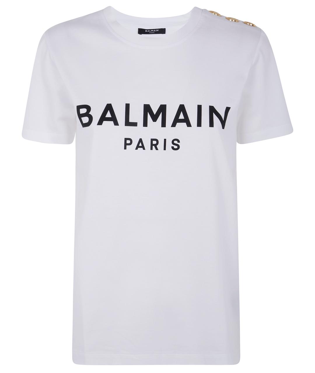 BALMAIN Белая хлопковая футболка, фото 1