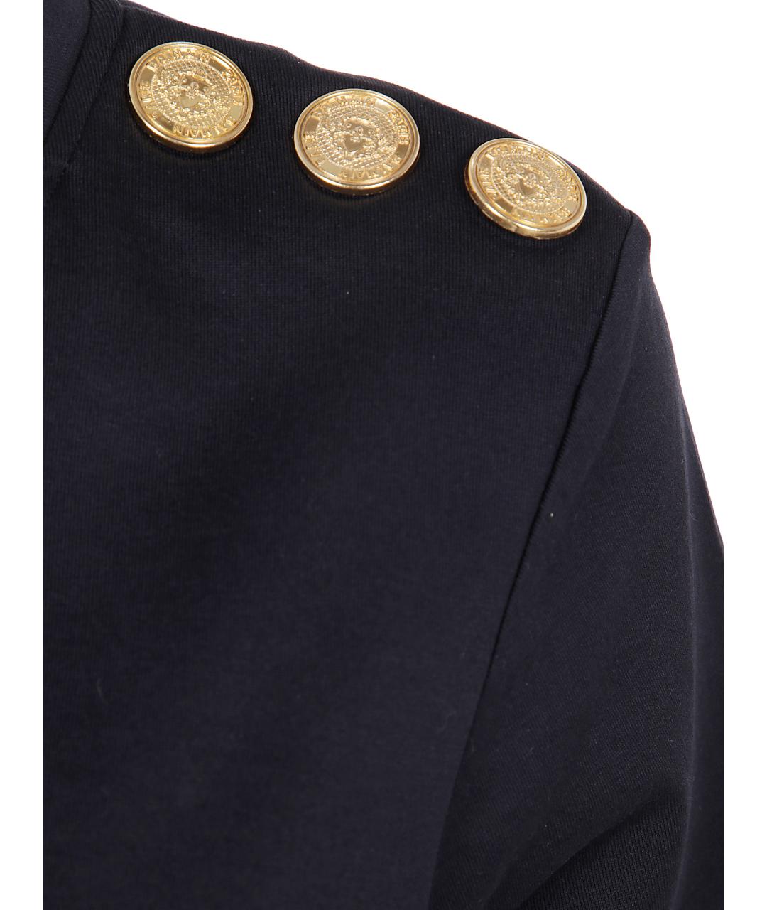 BALMAIN Черная хлопковая футболка, фото 3