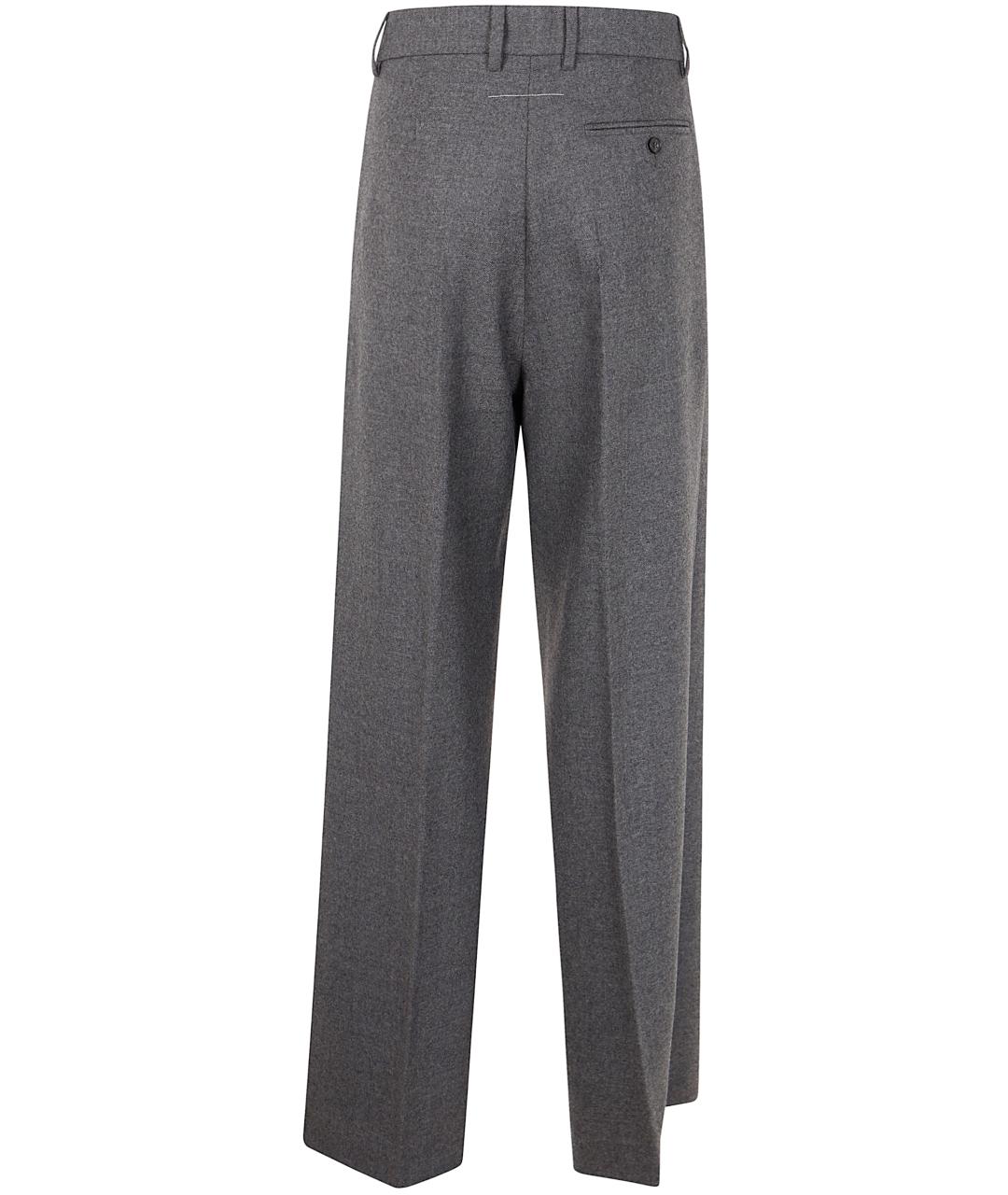 MM6 MAISON MARGIELA Серые шерстяные прямые брюки, фото 2